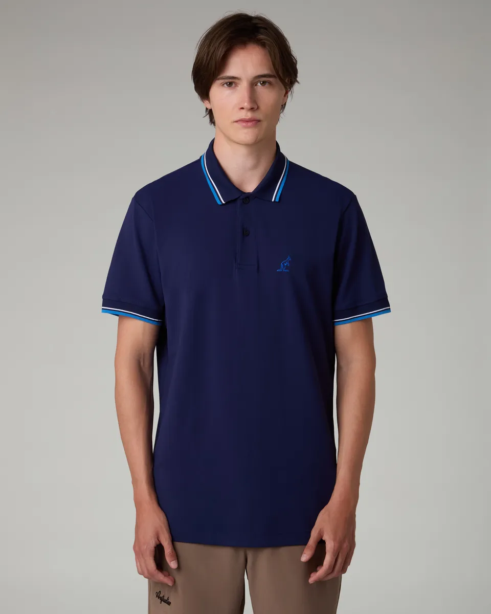 australian-2-stripes-polo-shirt-league-blu-cosmo image 1