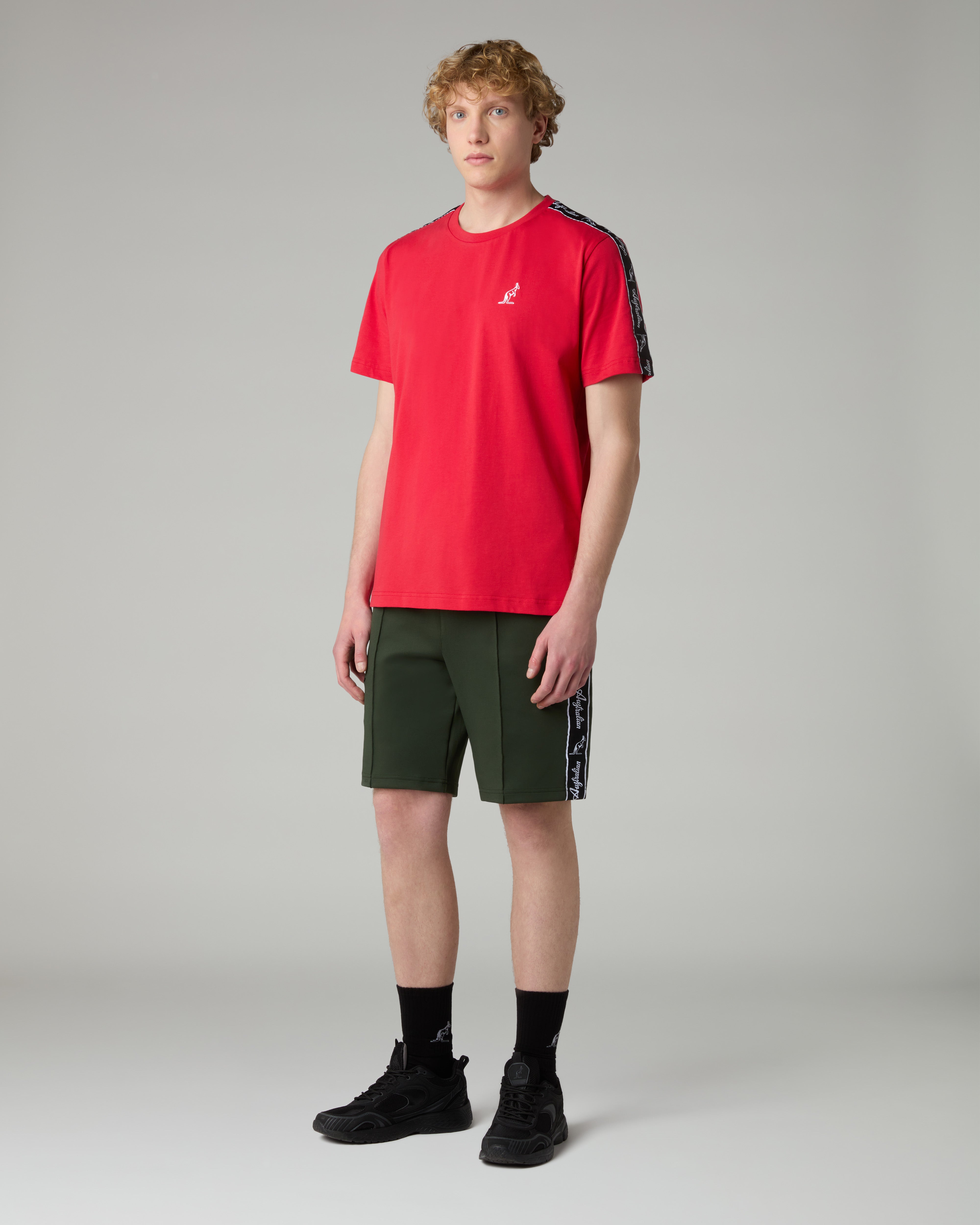 australian-tape-t-shirt-in-cotone-tango-red-con-banda image 2
