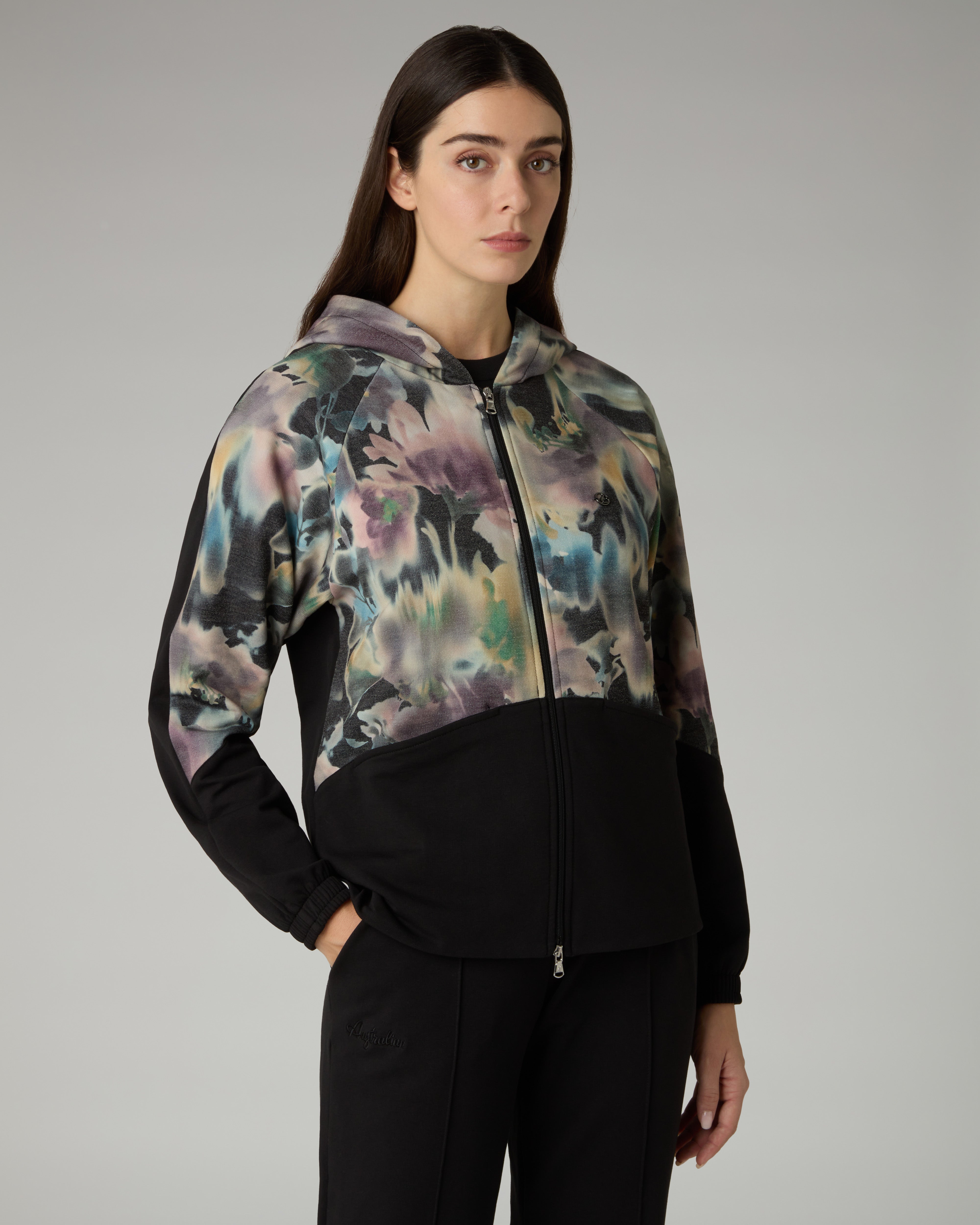 australian-dusty-fleece-tracksuit-tuta-donna-in-felpa-garzata-stampata-nera image 3