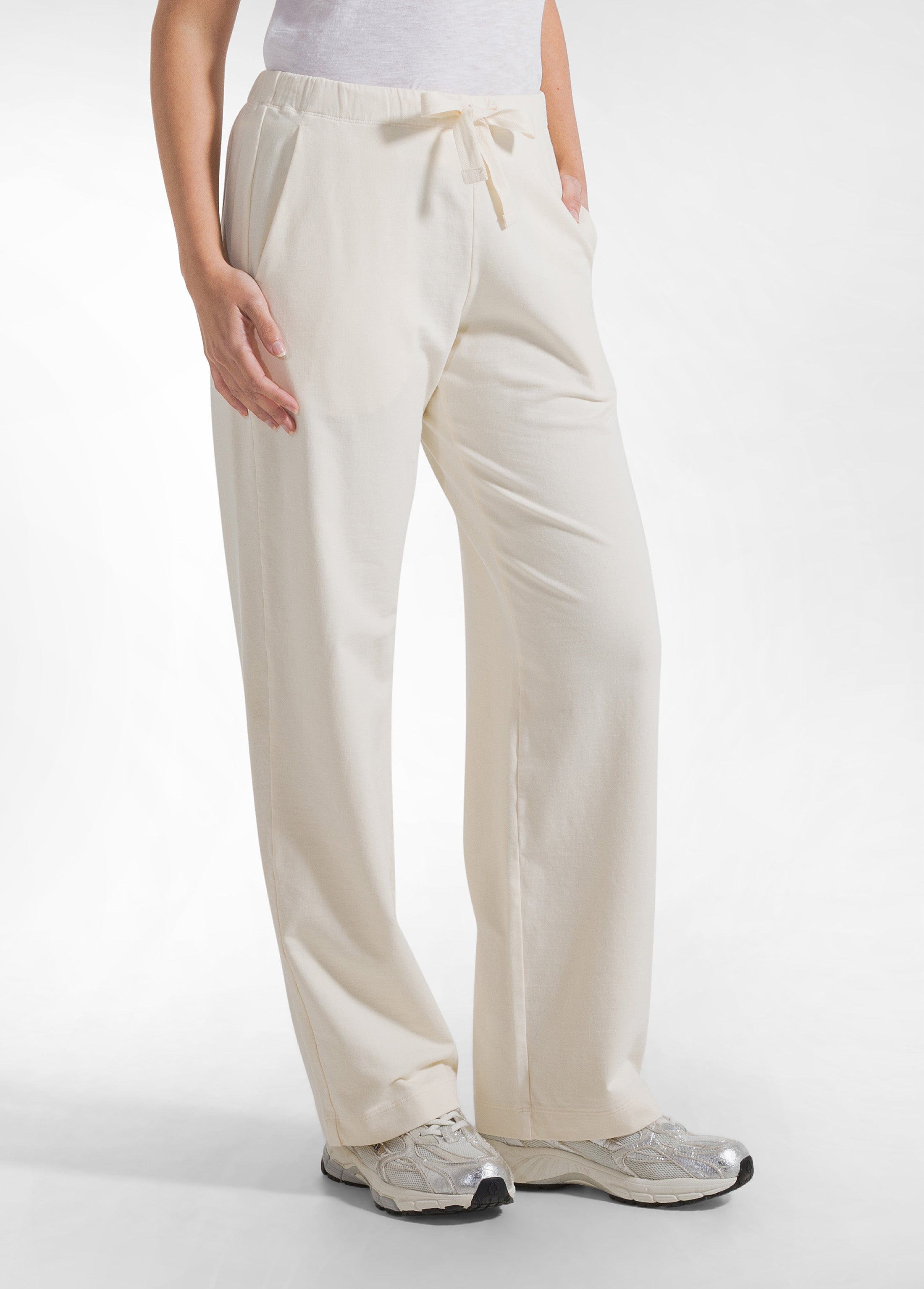 deha-pantalone-felpa-organica-bianco-200-g image 2