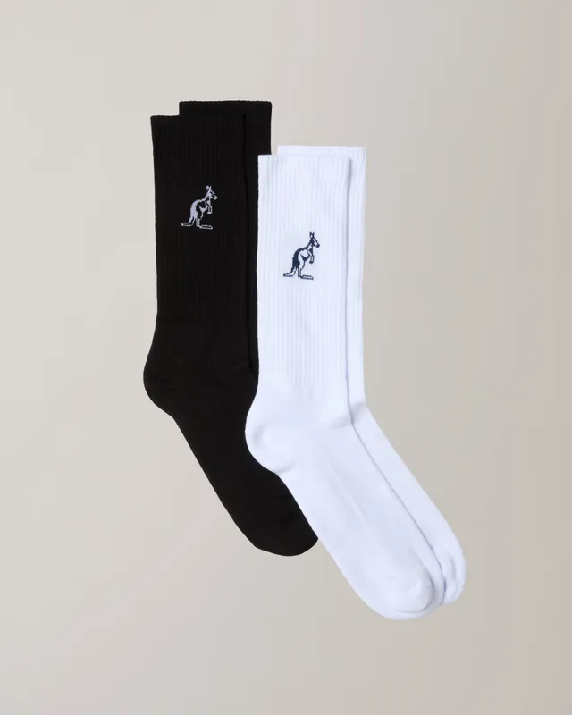 australian-bi-pack-cotton-socks-calze-cotone-bianco-nero image 1