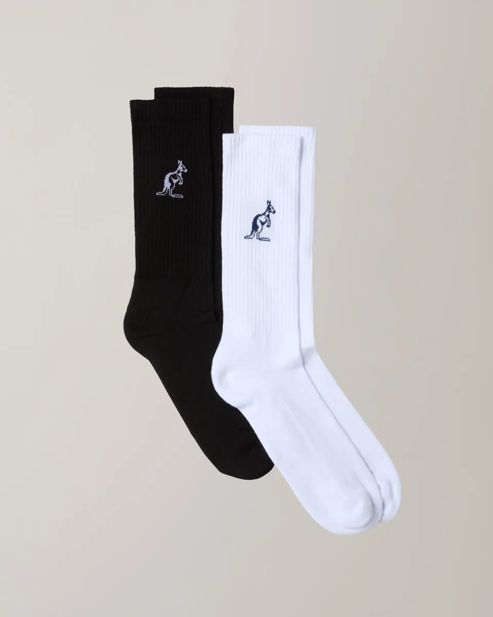 australian-bi-pack-cotton-socks-calze-cotone-bianco-nero image 1