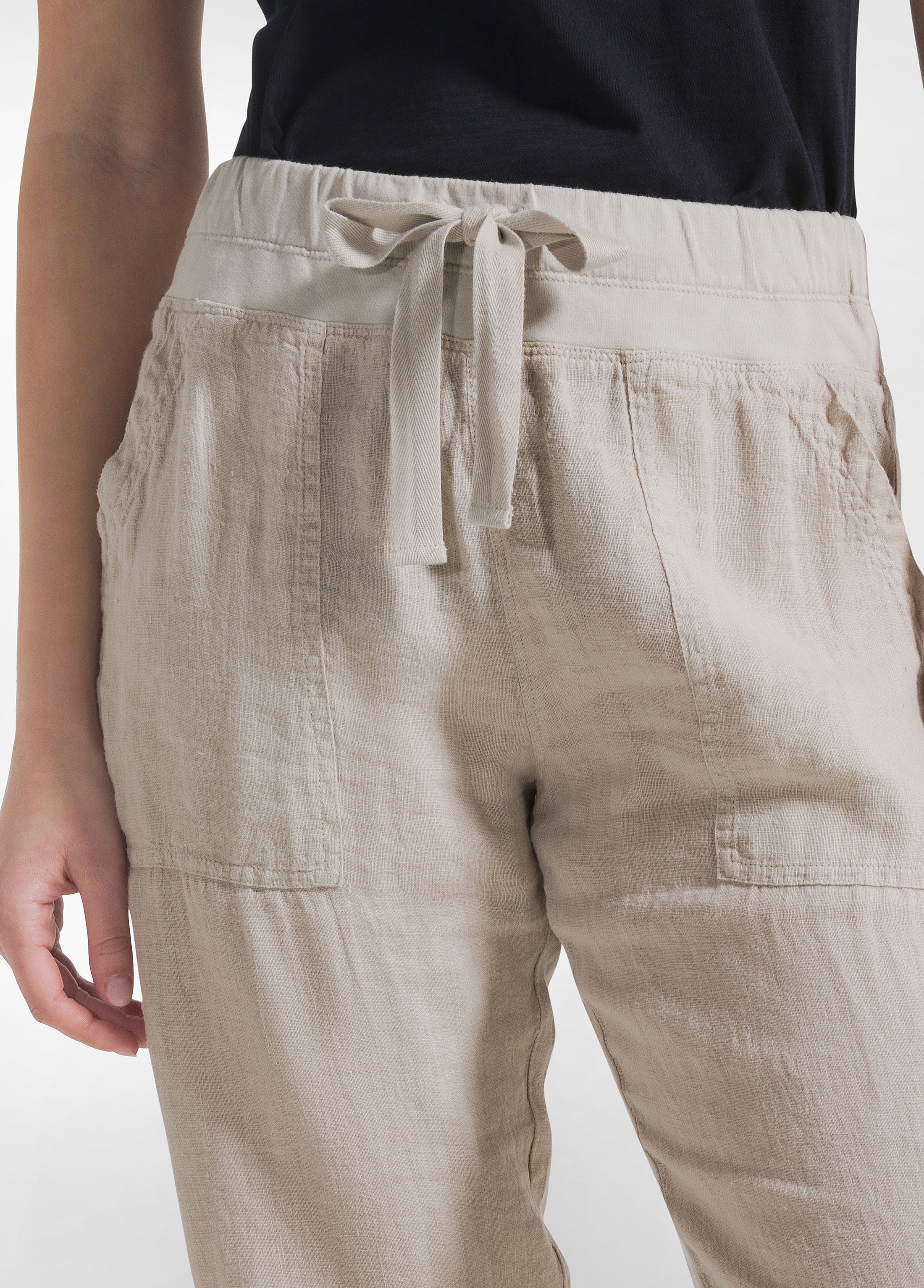 deha-pantaloni-in-lino-beige-pantaloni-estivi-100-lino image 4