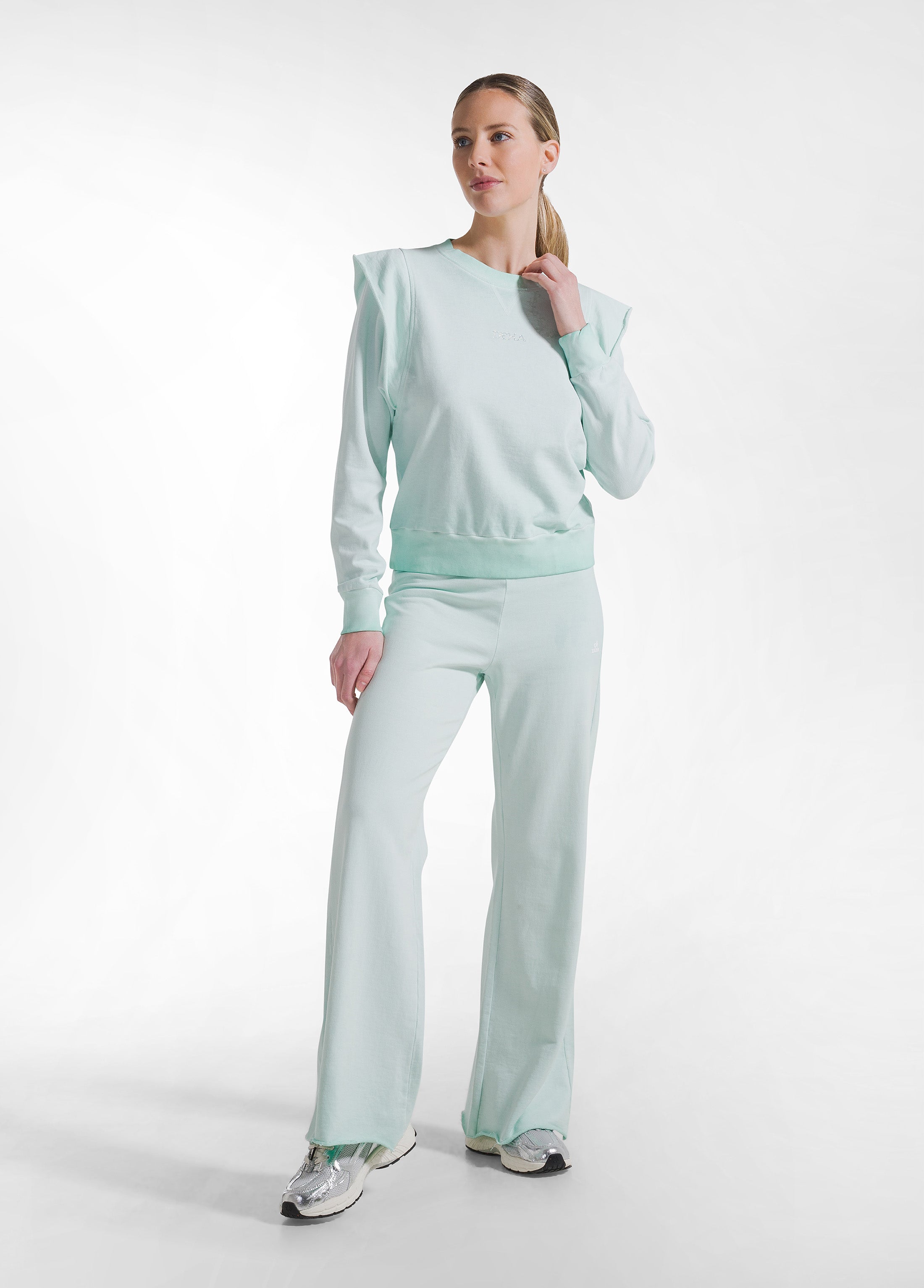 deha-pantaloni-flare-effetto-sfumato-blu-in-cotone-organico image 1