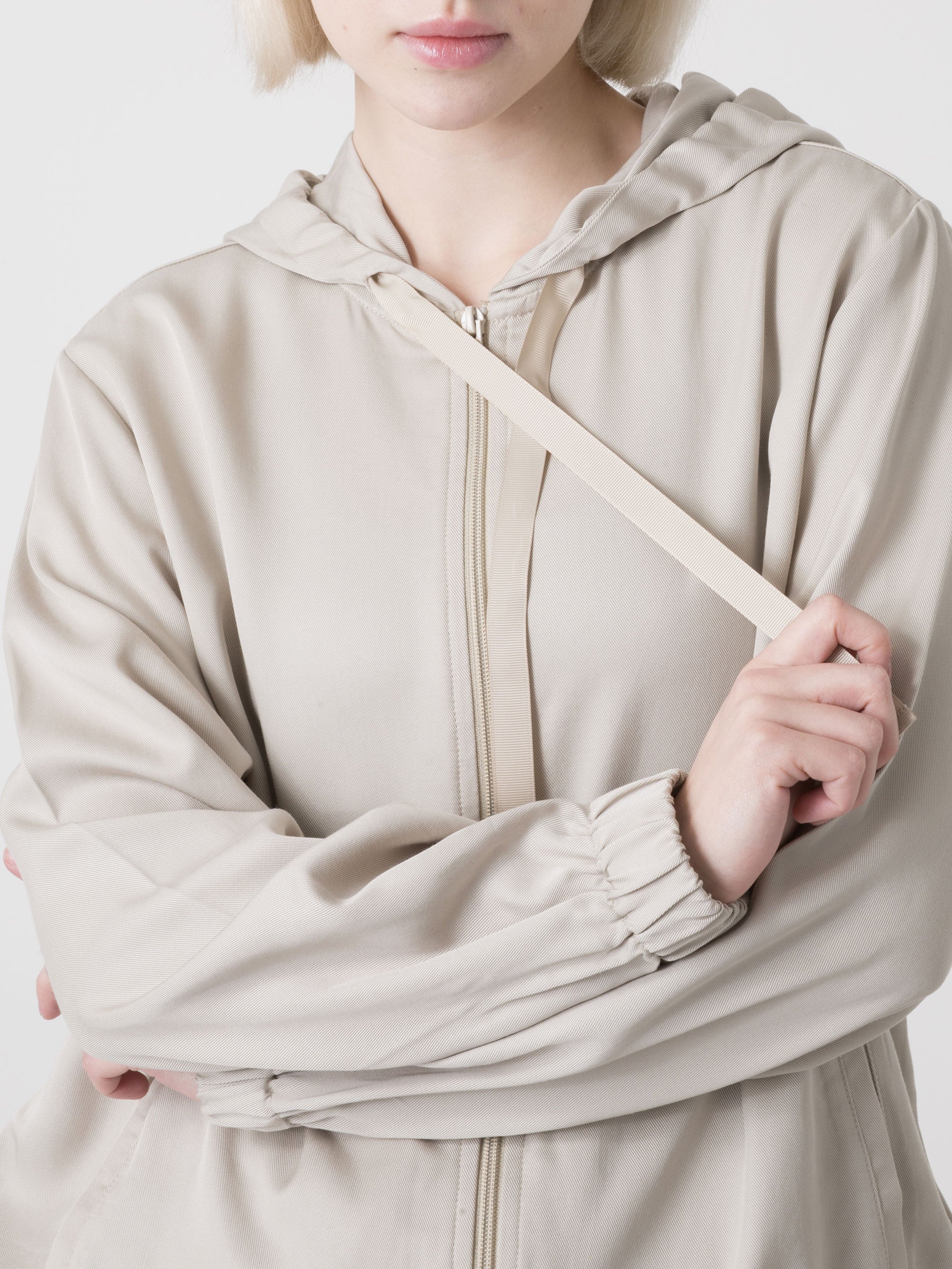 dimensione-danza-felpa-donna-con-cappuccio-full-zip-in-tencel-popeline-leggero image 4