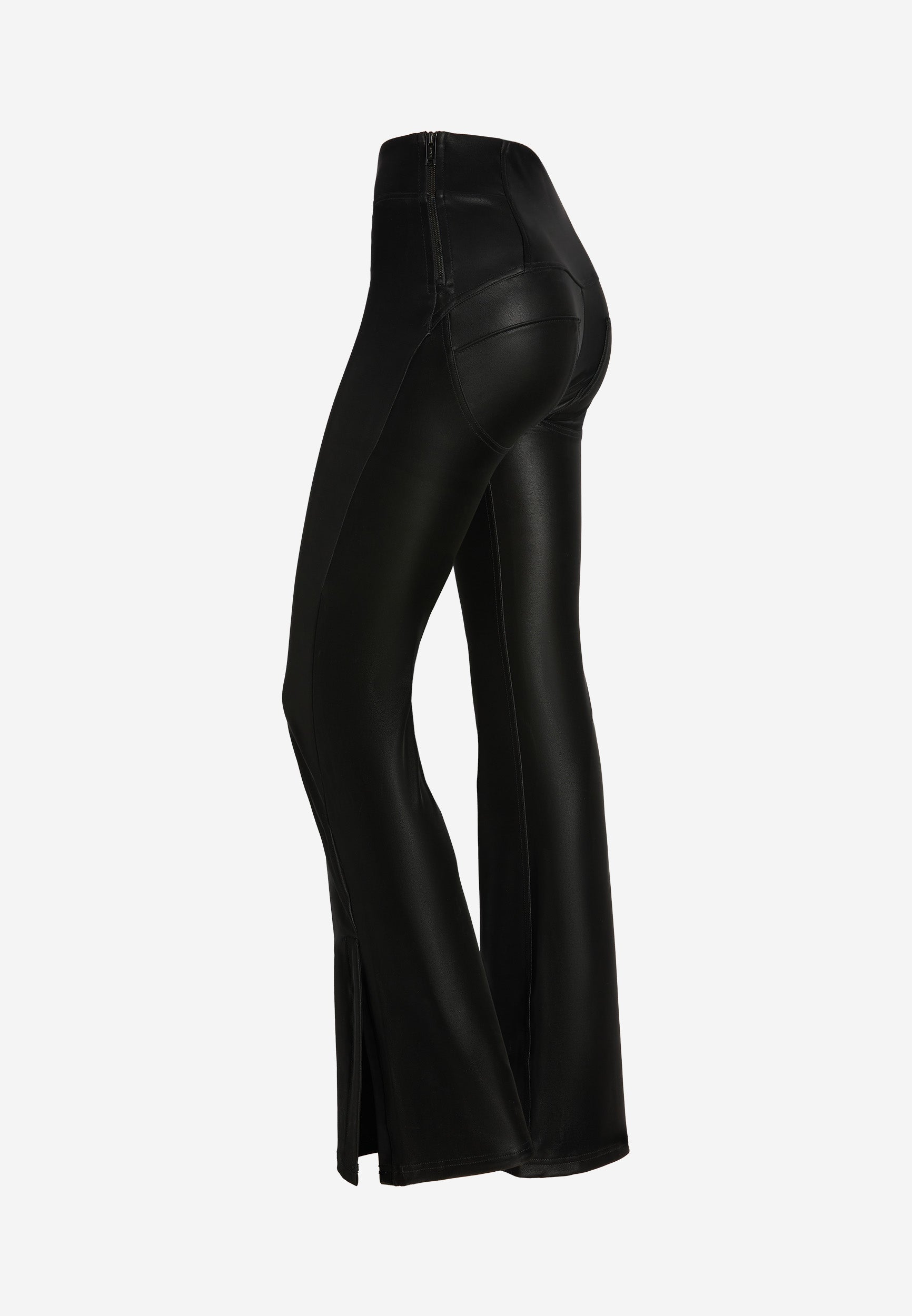 freddy-pantaloni-wr-up-flare-vita-alta-in-similpelle-wet-effect image 7