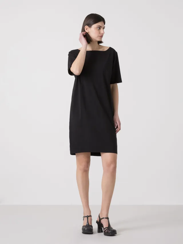 dimensione-danza-abito-donna-in-modal-jersey-stretch-scollo-a-barca-con-nodo-ret image 1