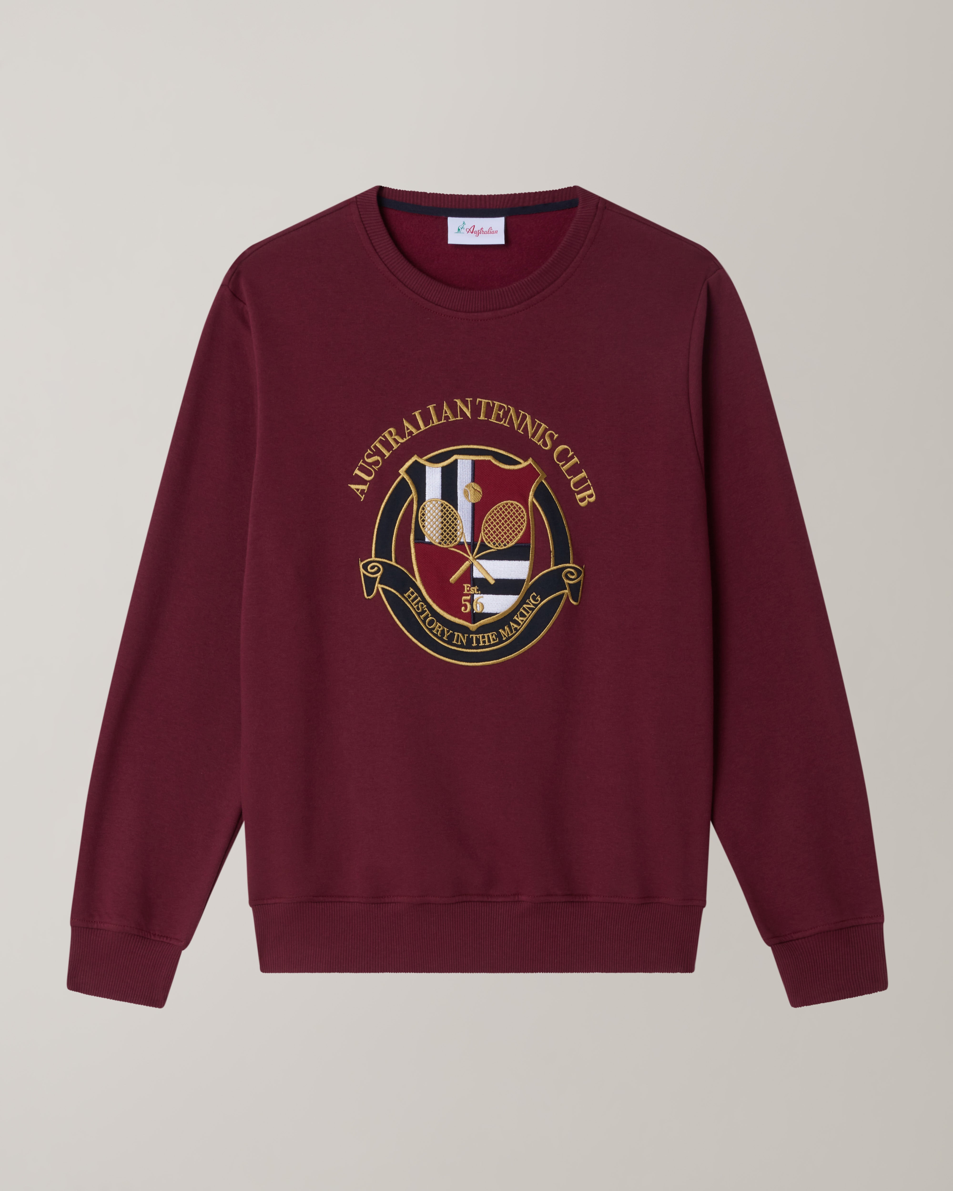 australian-tennis-club-crewneck-felpa-rubino image 7