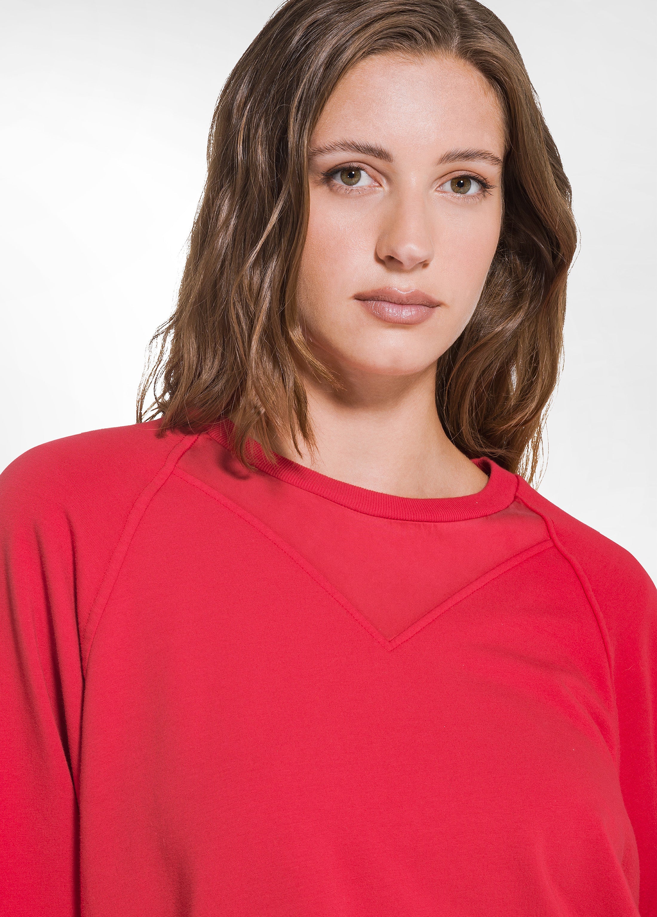 deha-d52420-felpa-girocollo-cotone-modal-e-raso-rosso image 3