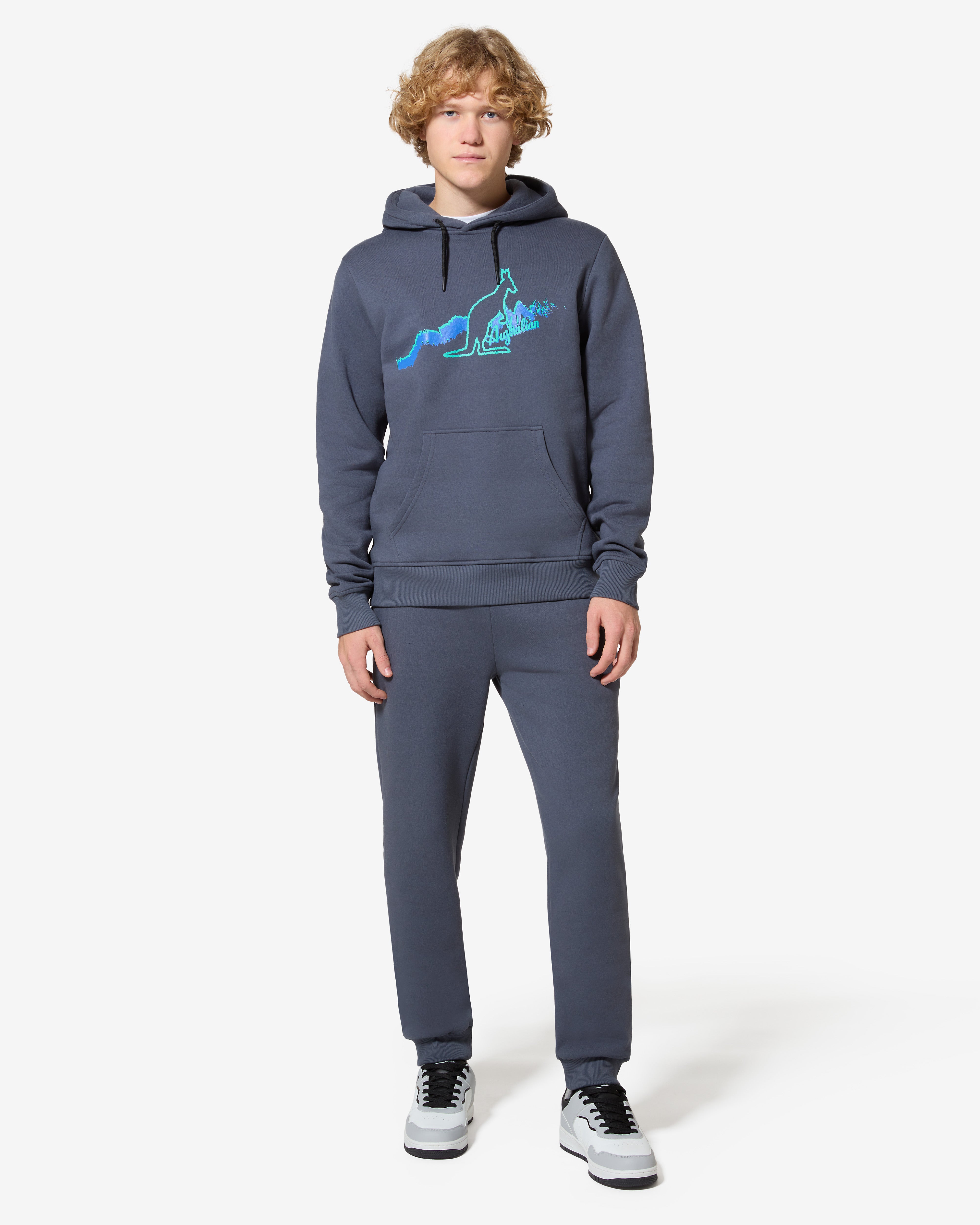 australian-road-hoodie-archive-grigio-titanio-felpa-con-cappuccio image 2