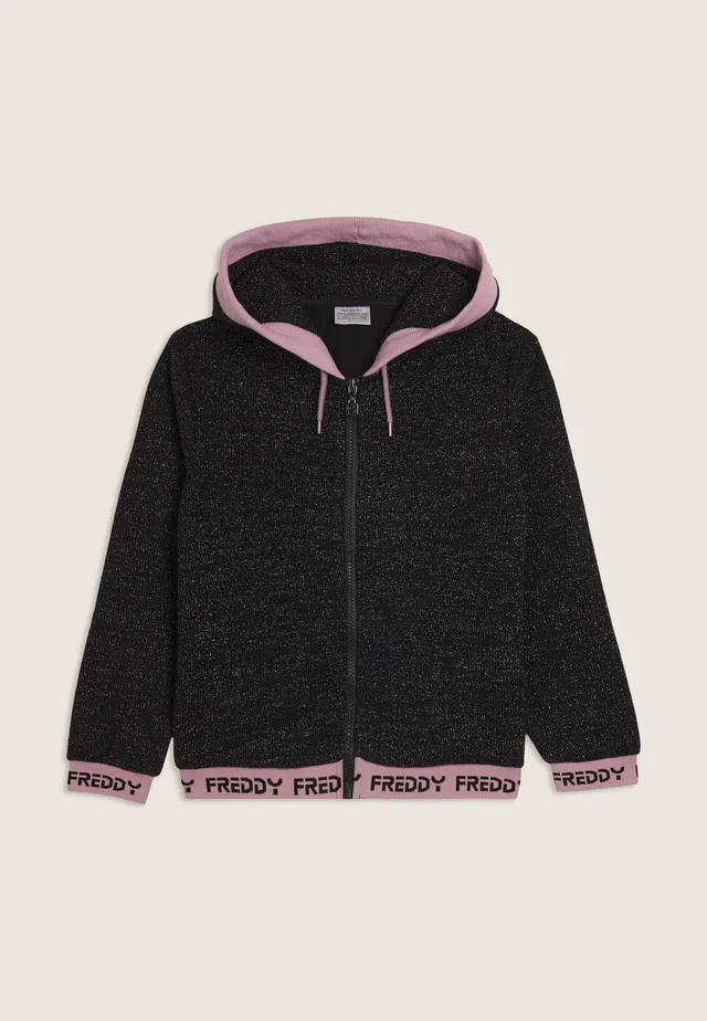 freddy-felpa-junior-maglia-lurex-con-cappuccio-ed-elastici-jacquard image 1