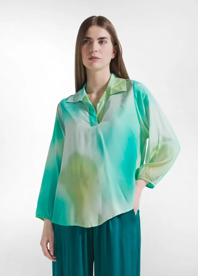 deha-camicia-in-viscosa-habutai-blu-casual-chic image 1