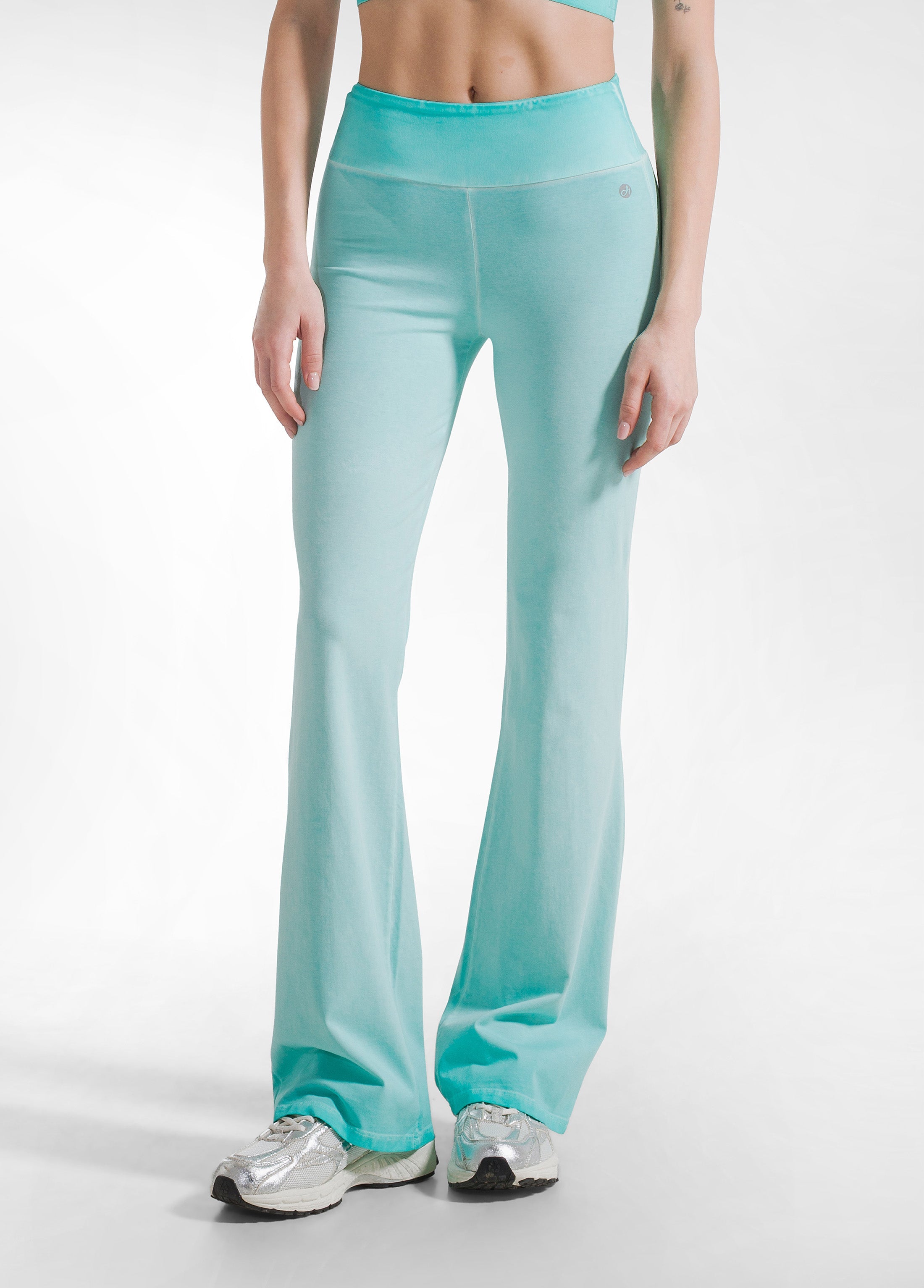 deha-pantaloni-jazz-effetto-sfumato-verde-vita-alta image 2