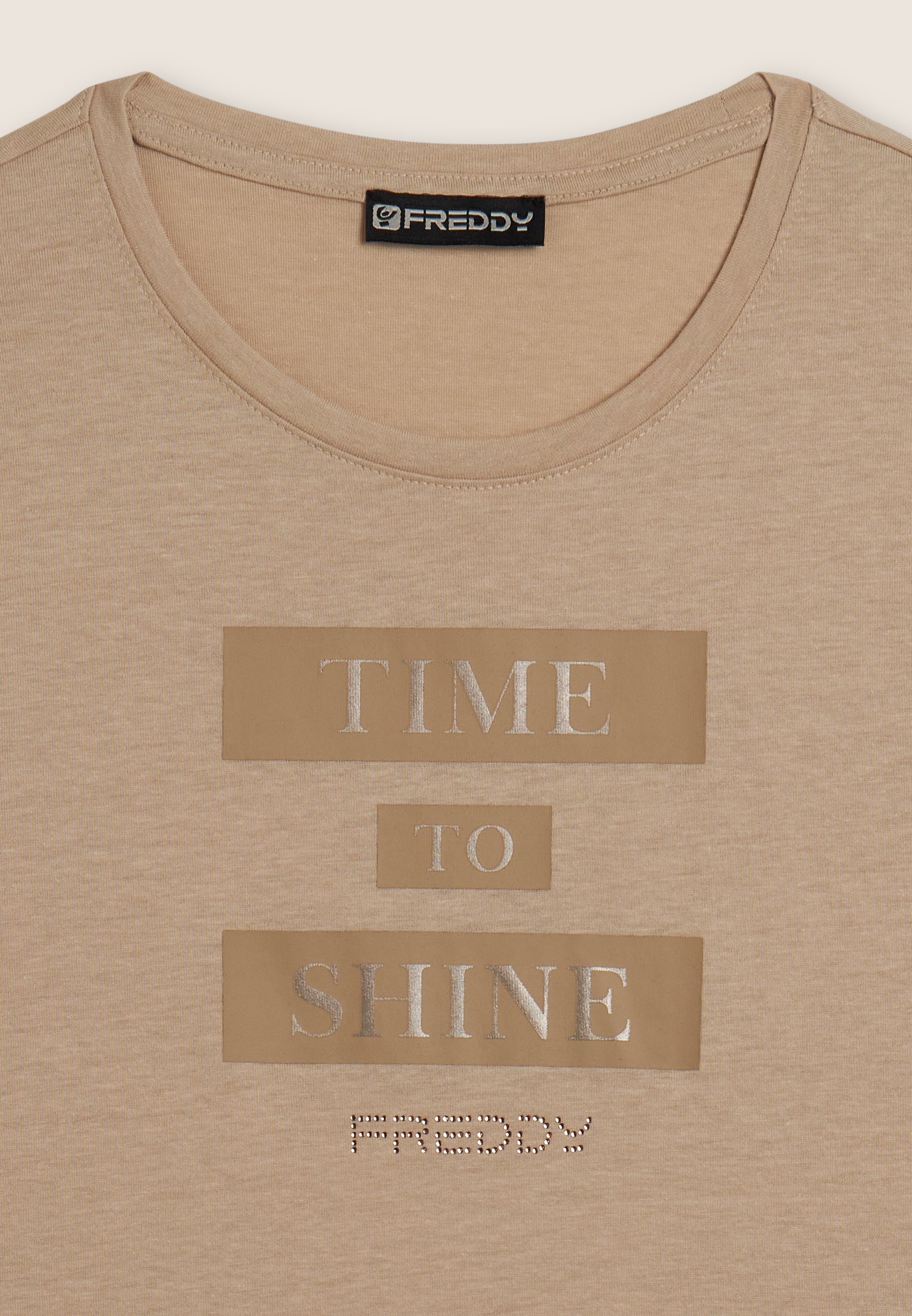 freddy-t-shirt-donna-time-to-shine-con-grafica-e-strass image 7