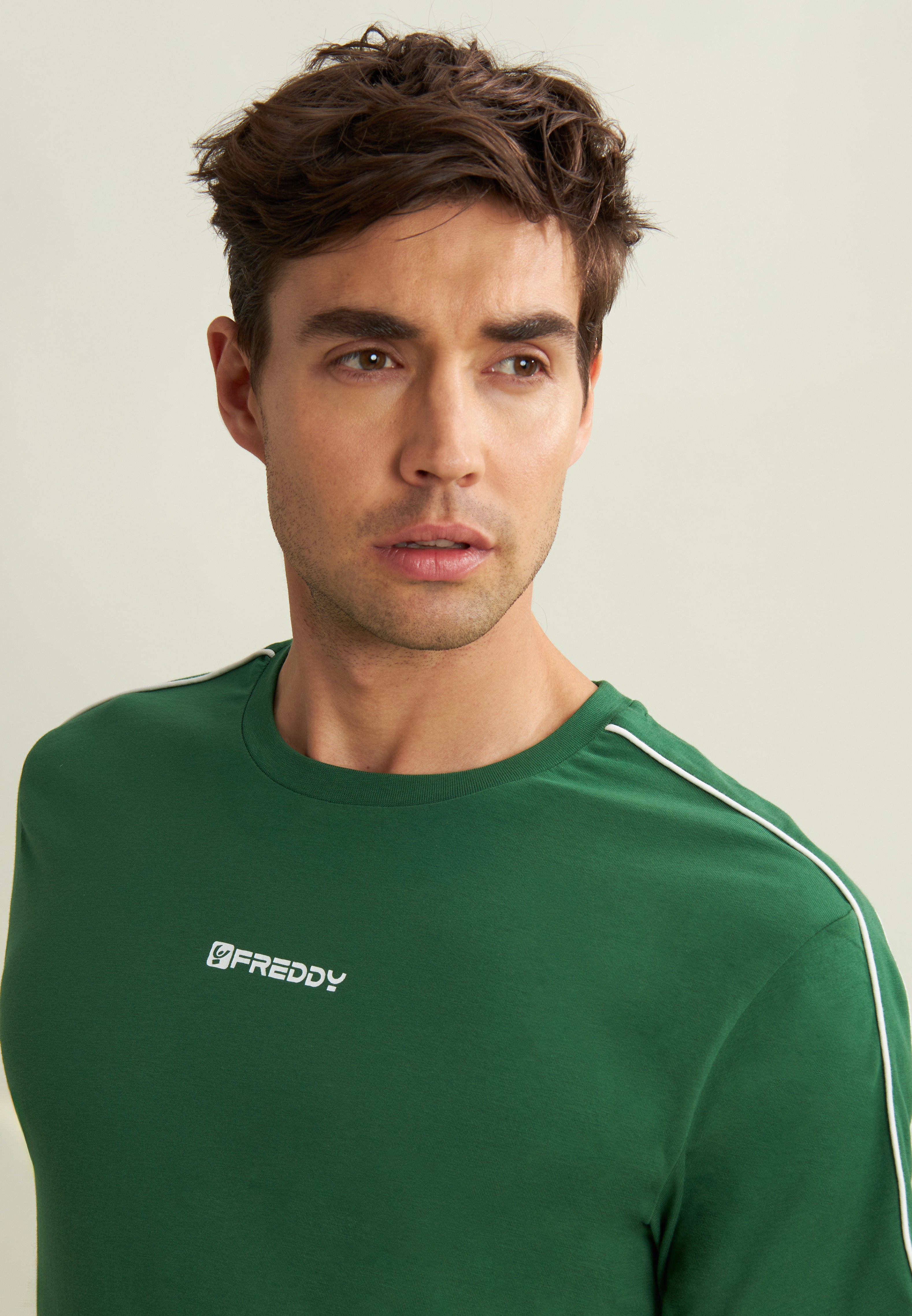 freddy-t-shirt-uomo-in-jersey-stretch-cotone-con-cuciture-in-contrasto image 3