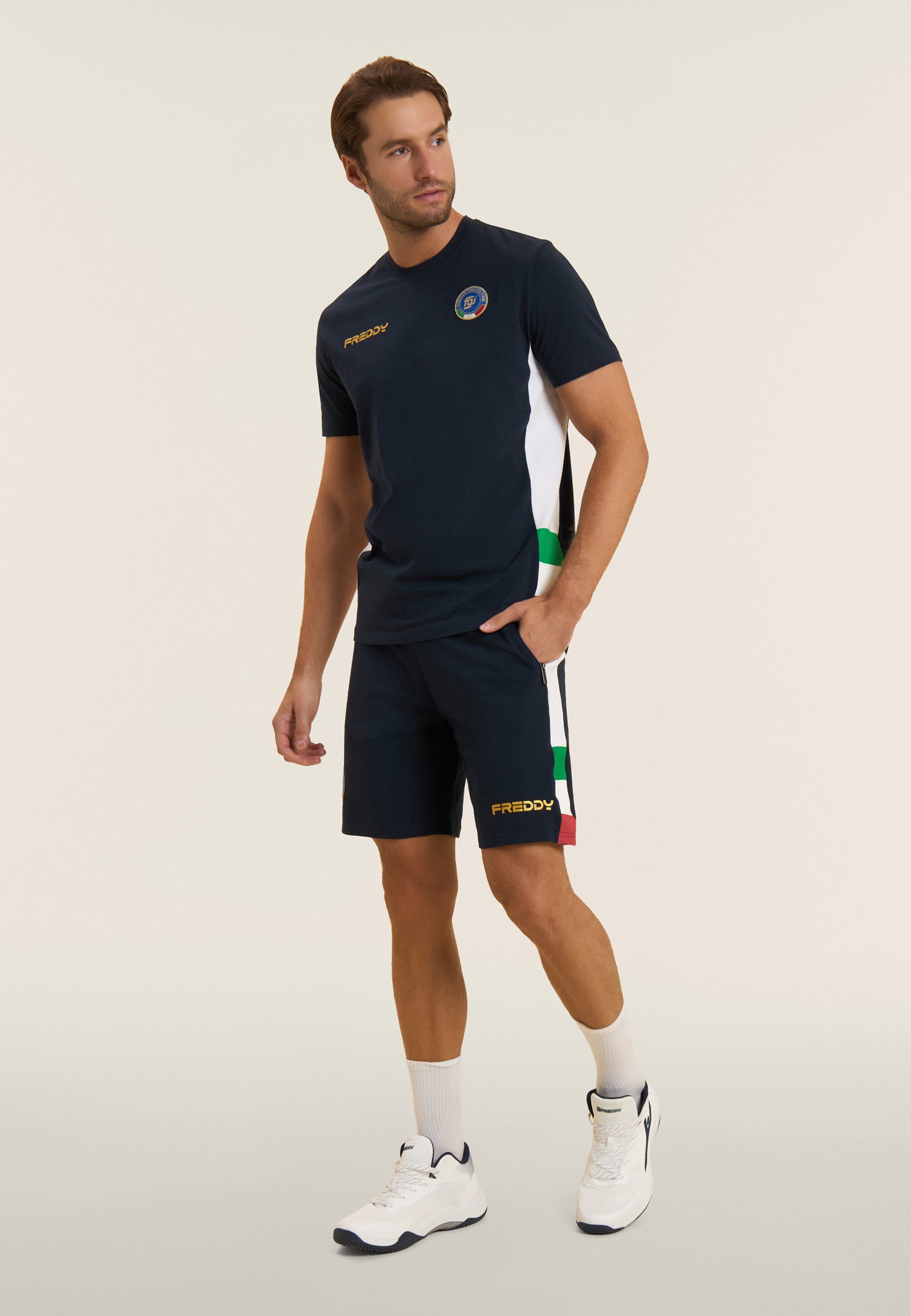 freddy-t-shirt-uomo-italia-fgi-blu-in-jersey-stretch image 5