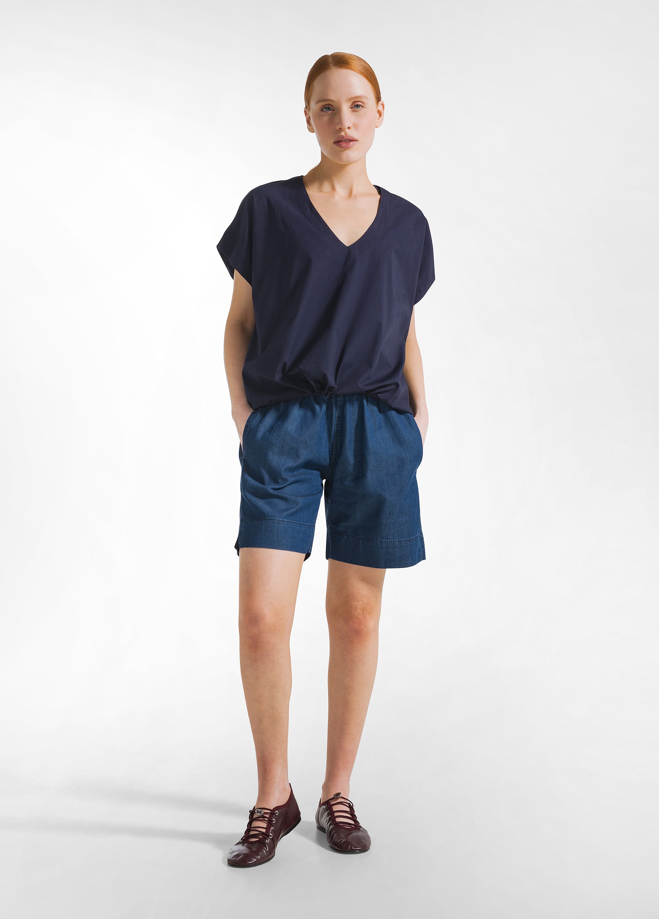 deha-shorts-in-denim-lyocell-blu-d42575 image 1