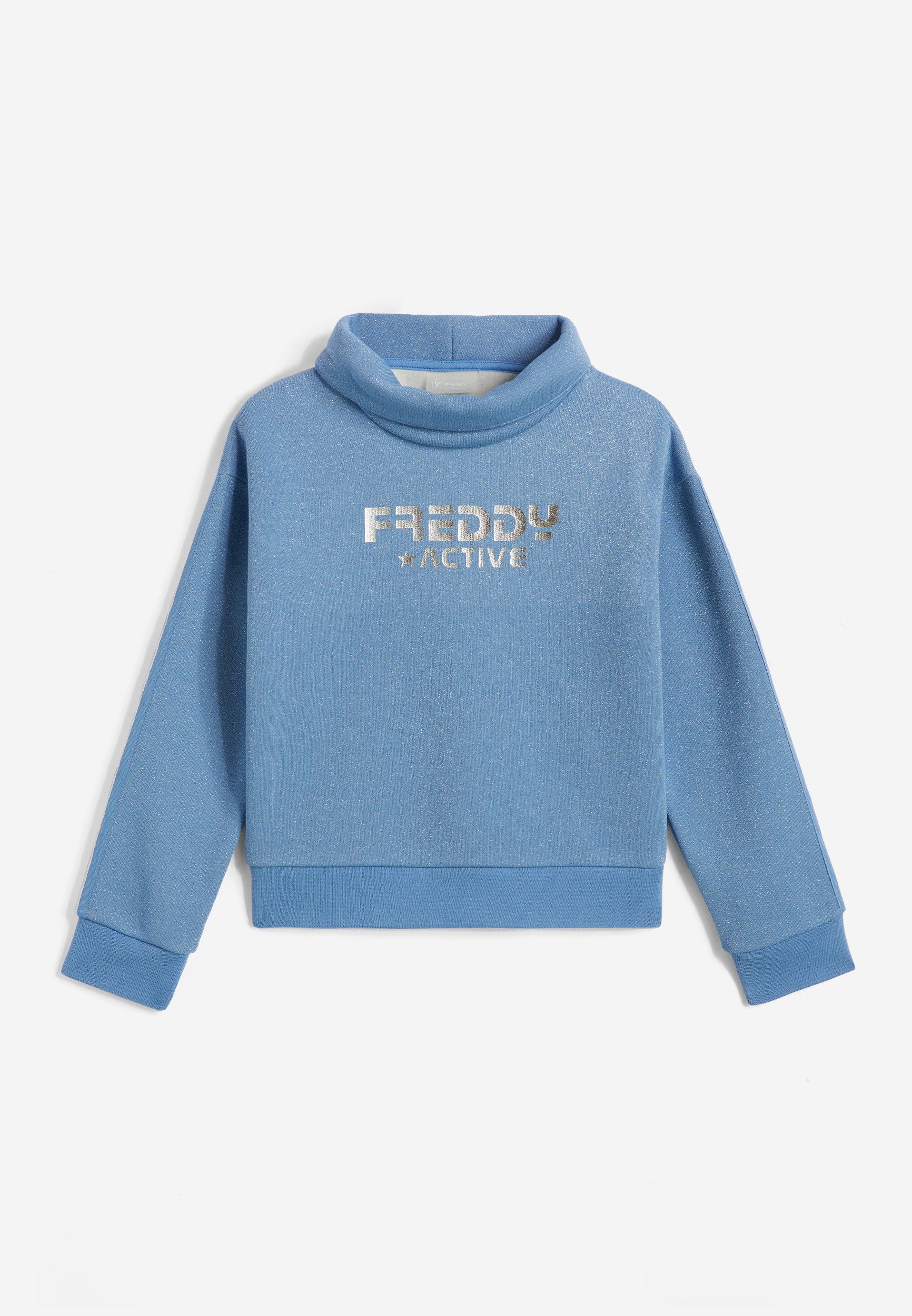 freddy-maglia-collo-alto-cotone-e-lurex-effetto-glitter-bambina image 1