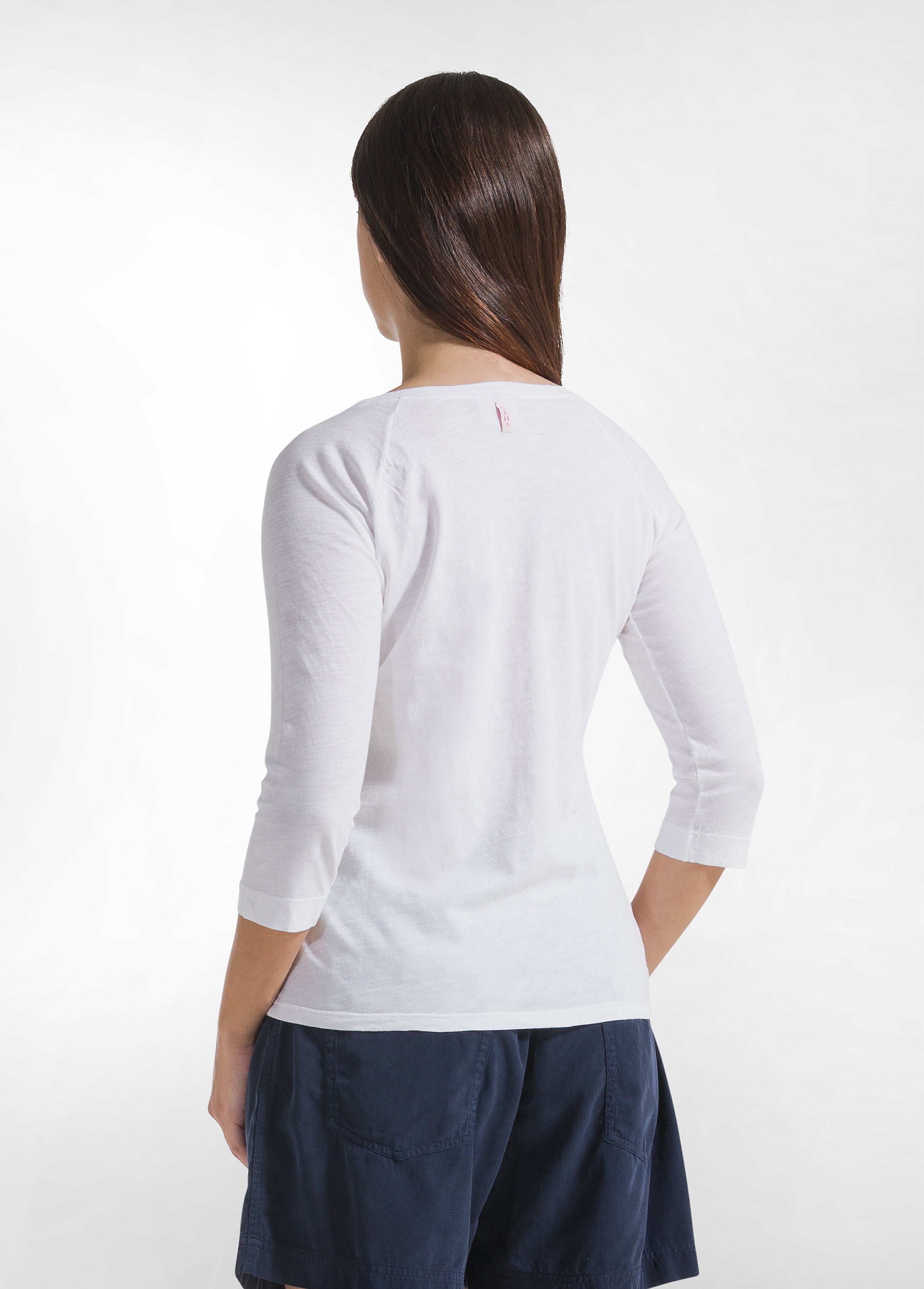 deha-d42514-t-shirt-manica-3-4-in-jersey-fiammato-bianco image 2