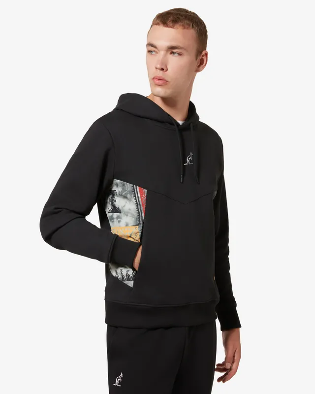 australian-ethnic-hoodie-felpa-nera-cotone image 1