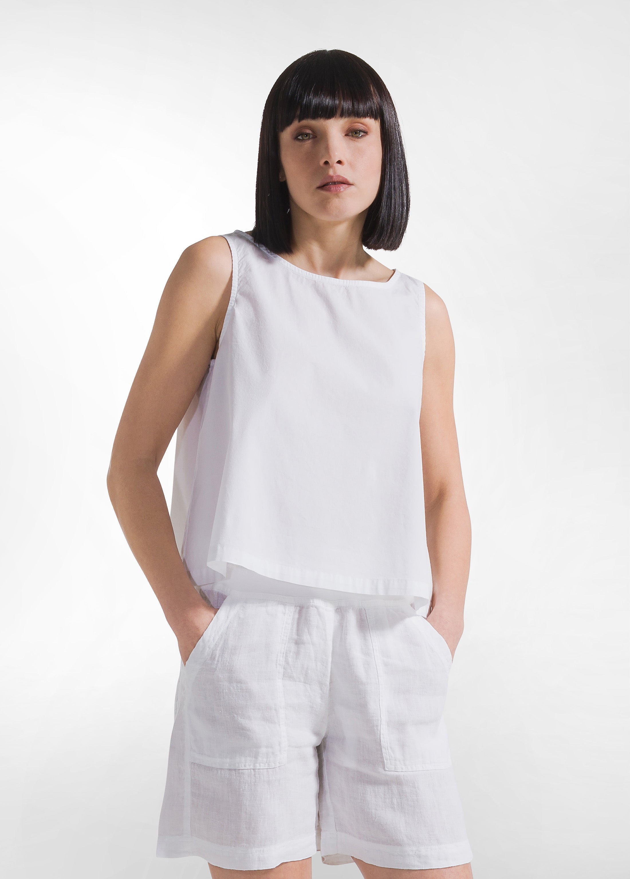 deha-top-in-popline-elasticizzato-bianco-2 image 1