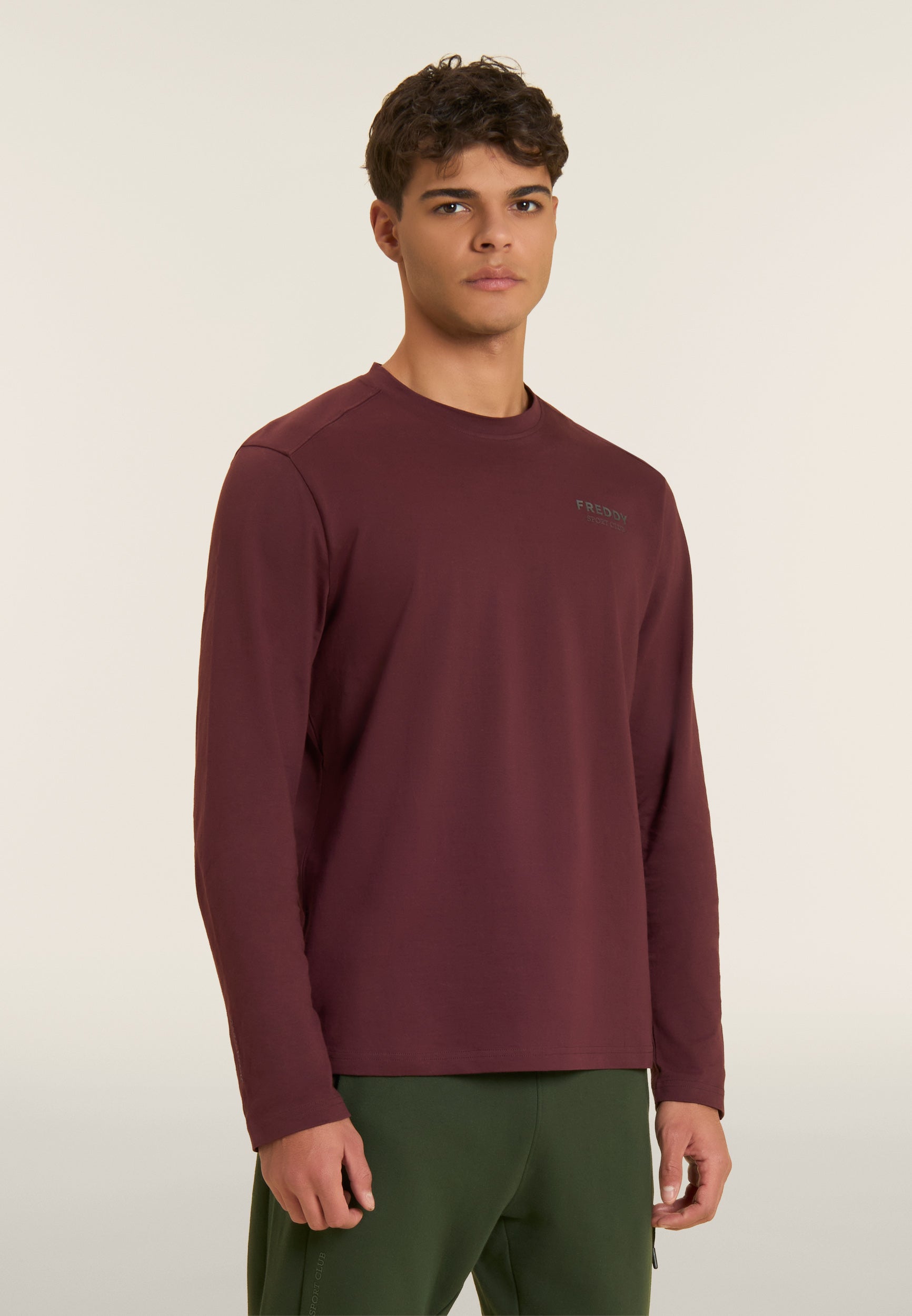 freddy-t-shirt-a-manica-lunga-da-uomo-regular-in-cotone-sport-club image 1