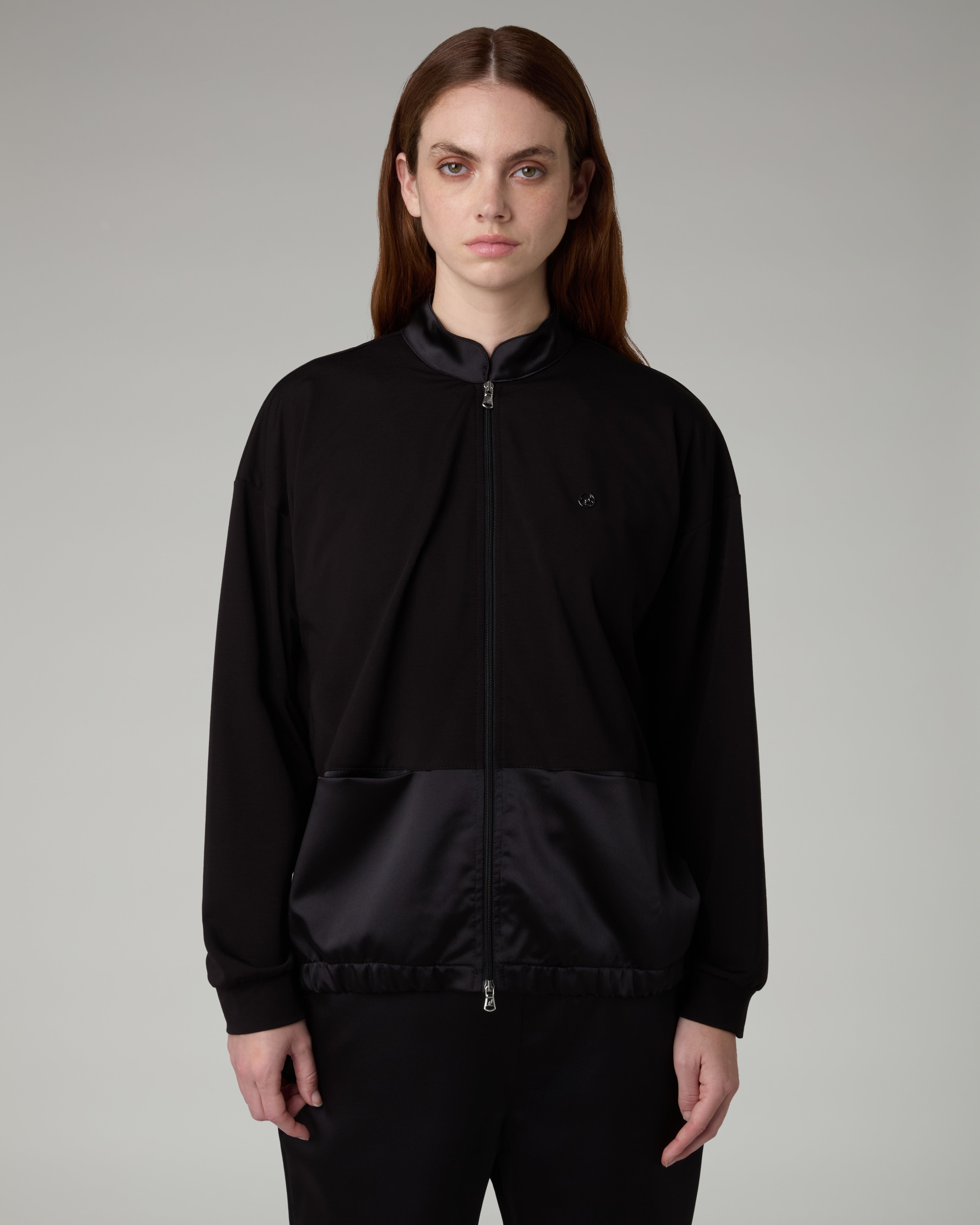 australian-glam-track-jacket-giacca-bomber-nera-full-zip image 2
