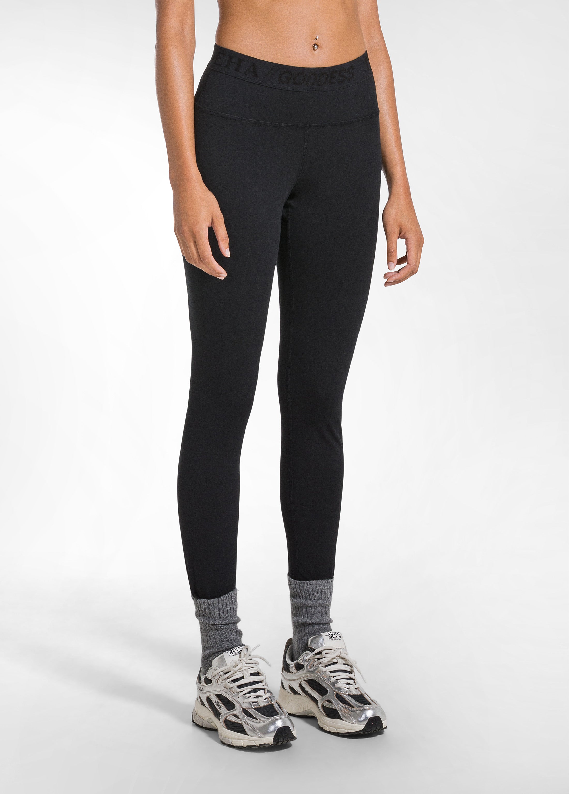 deha-d52005-leggings-jersey-stretch-con-logo-nero image 2