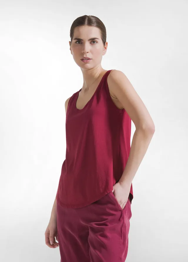 deha-top-comfort-in-jersey-organico-rosso-top-donna-100-cotone image 1