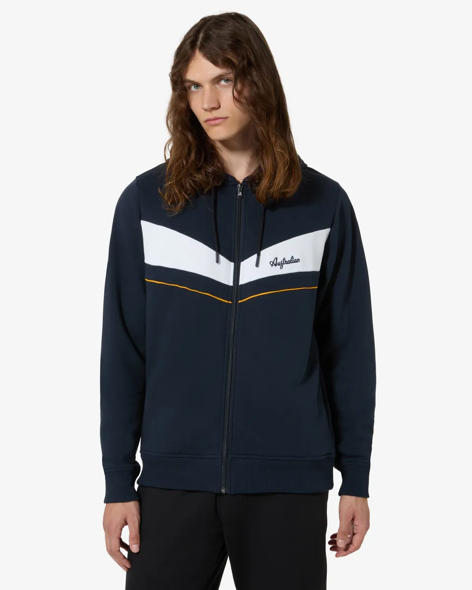 australian-raw-pink-track-jacket-giacca-felpa-blu-navy-made-in-italy image 1