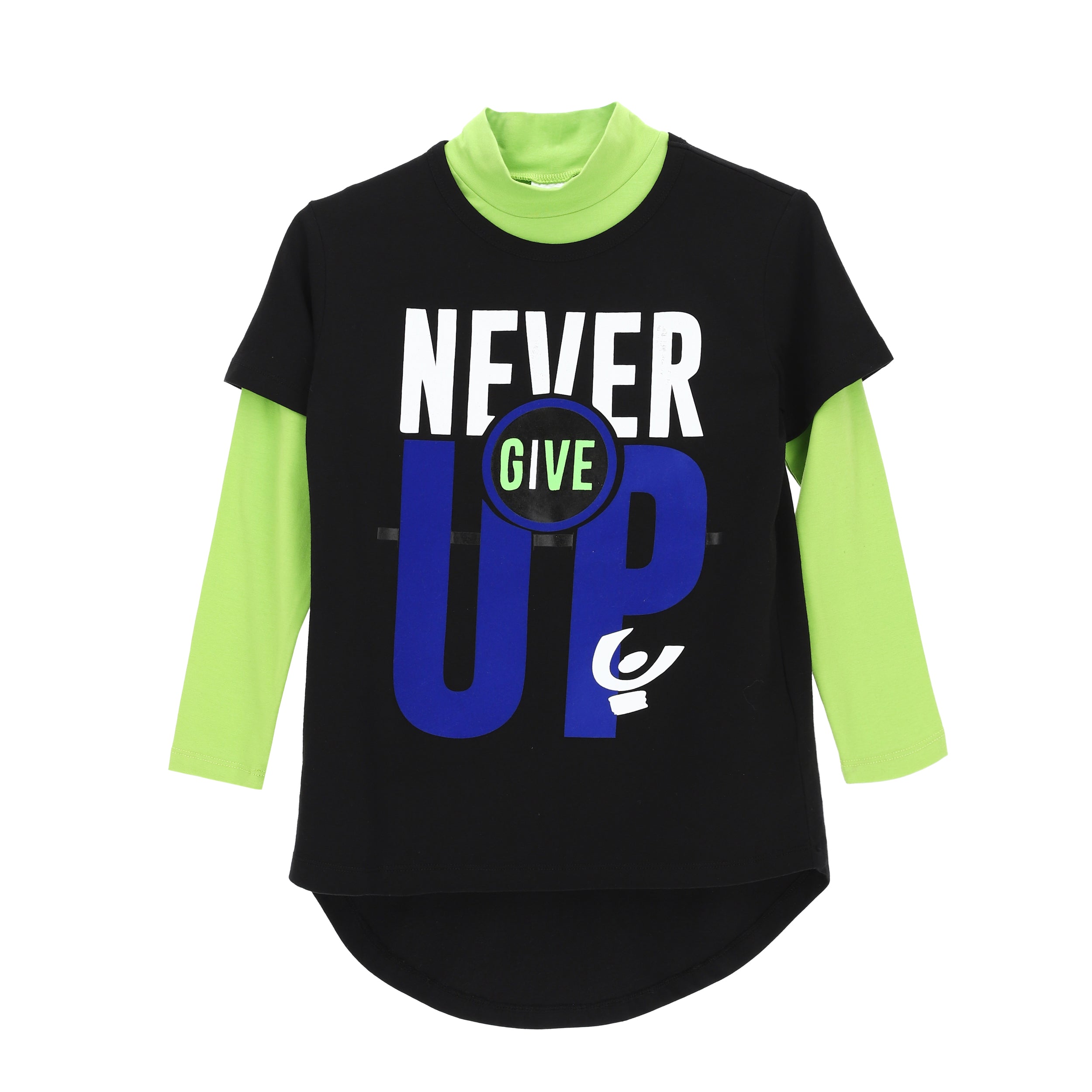 freddy-t-shirt-effetto-2-in-1-con-maxi-stampa-e-lupetto-fluo image 1