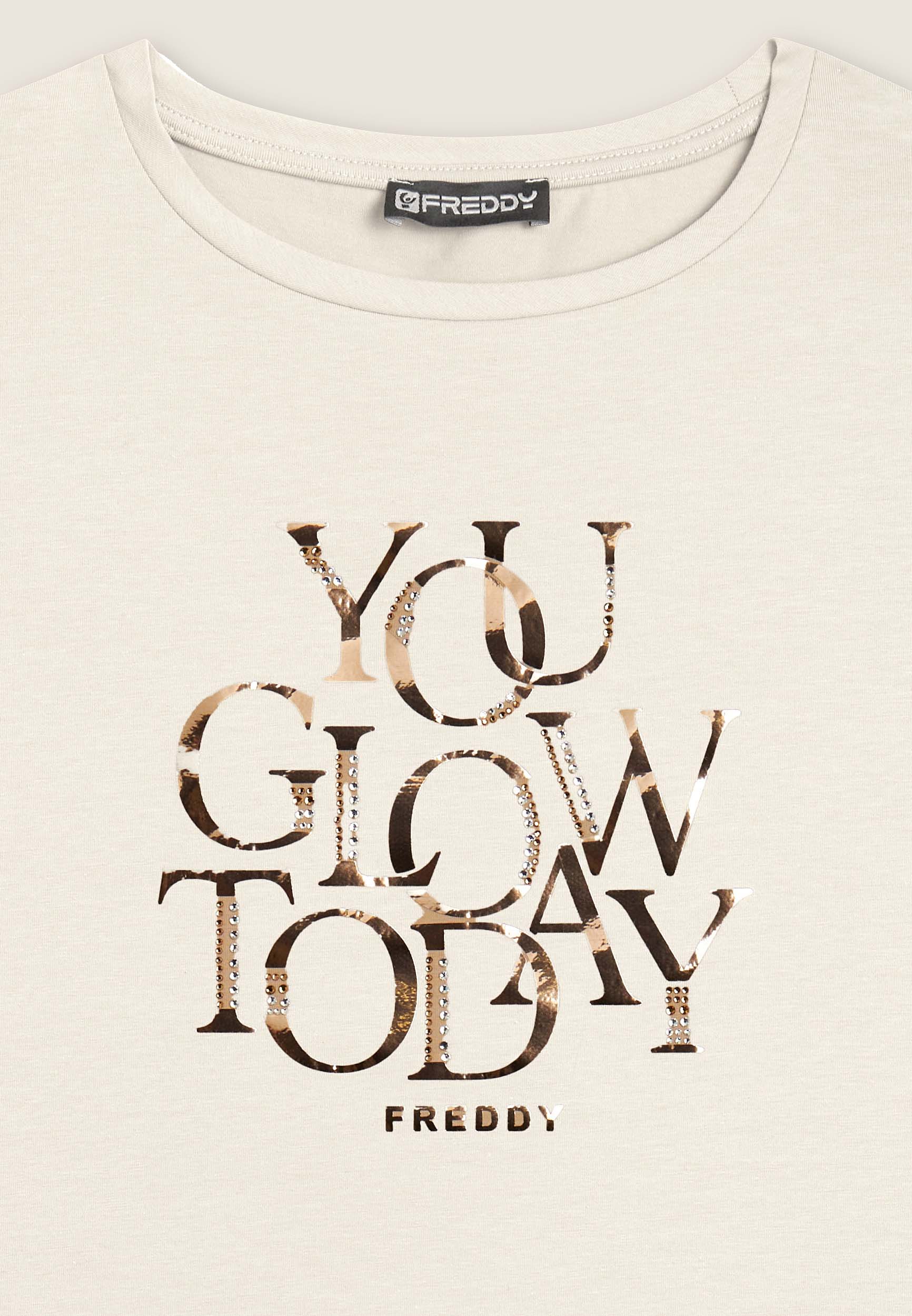 freddy-t-shirt-you-glow-today-con-strass-dorati image 6