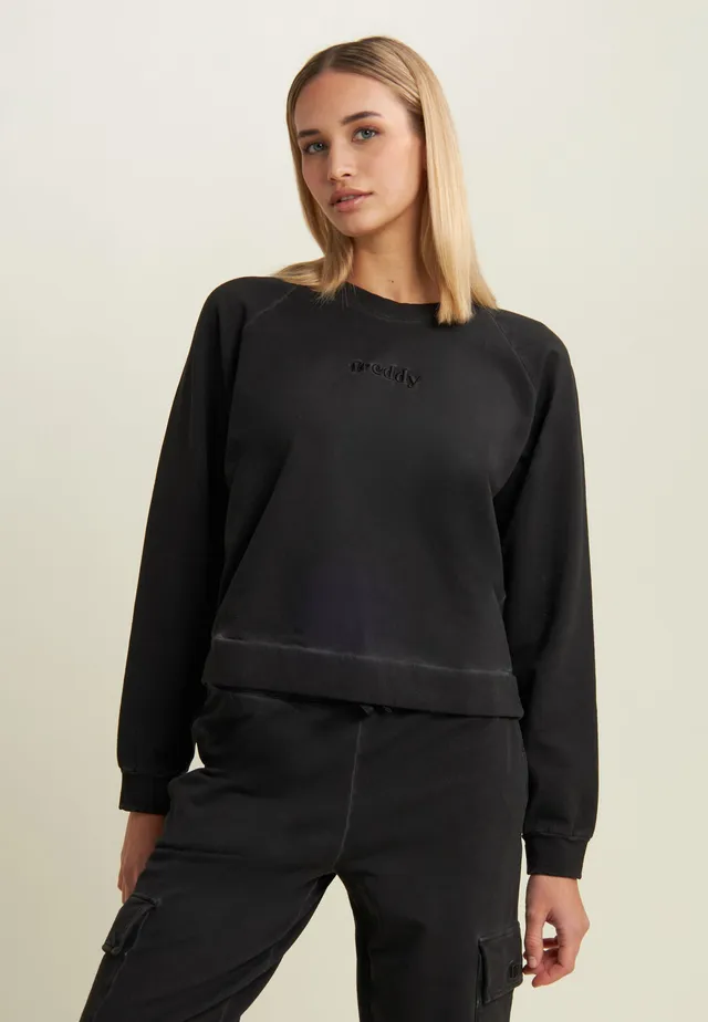freddy-felpa-cropped-comfort-fit-cold-dyed-nera-donna image 1