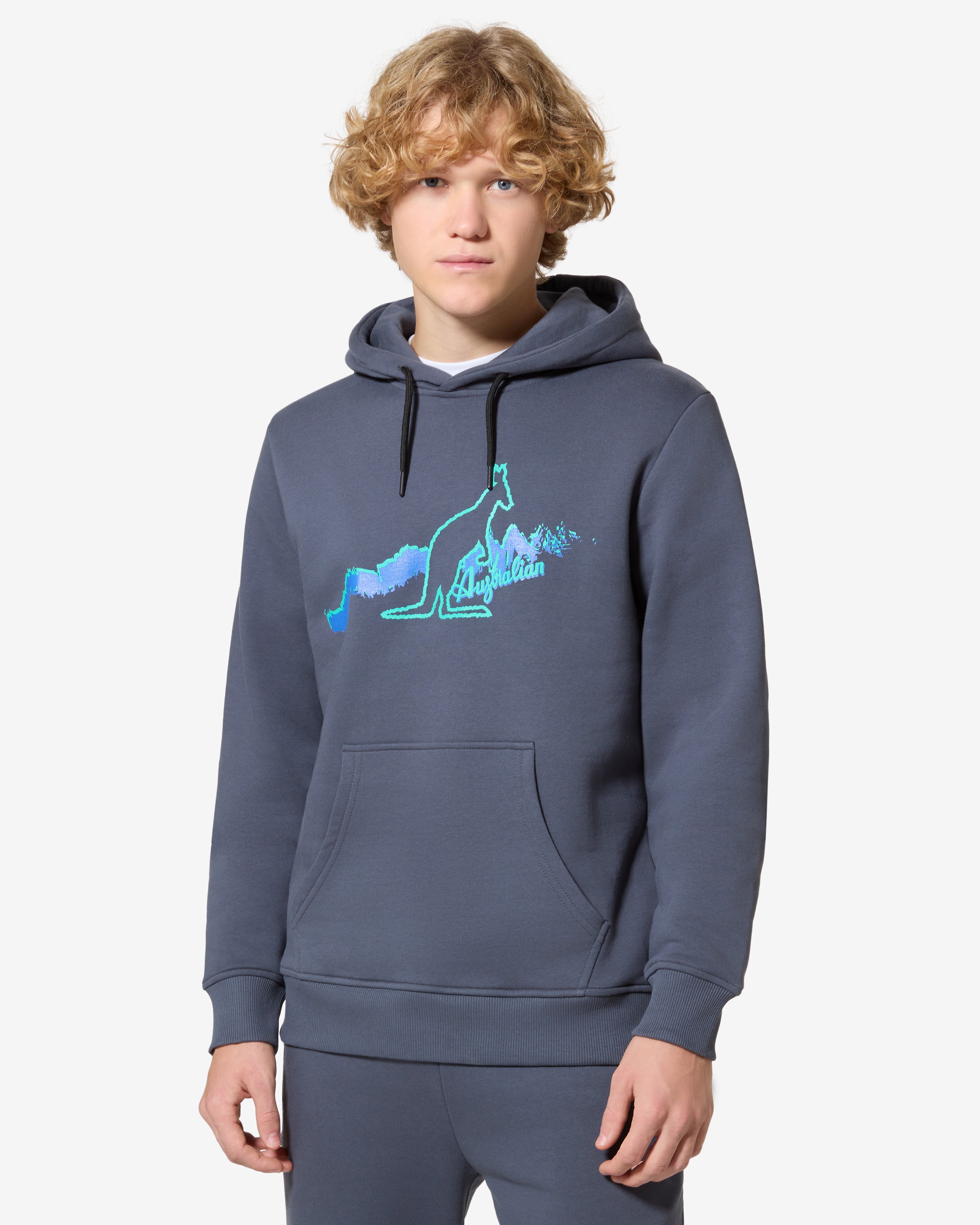 australian-road-hoodie-archive-grigio-titanio-felpa-con-cappuccio image 1