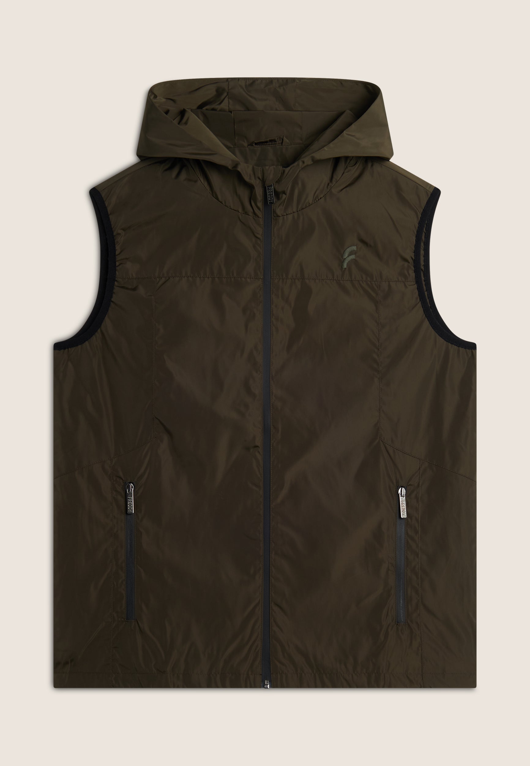 freddy-gilet-uomo-in-poliestere-con-cappuccio-e-full-zip image 1