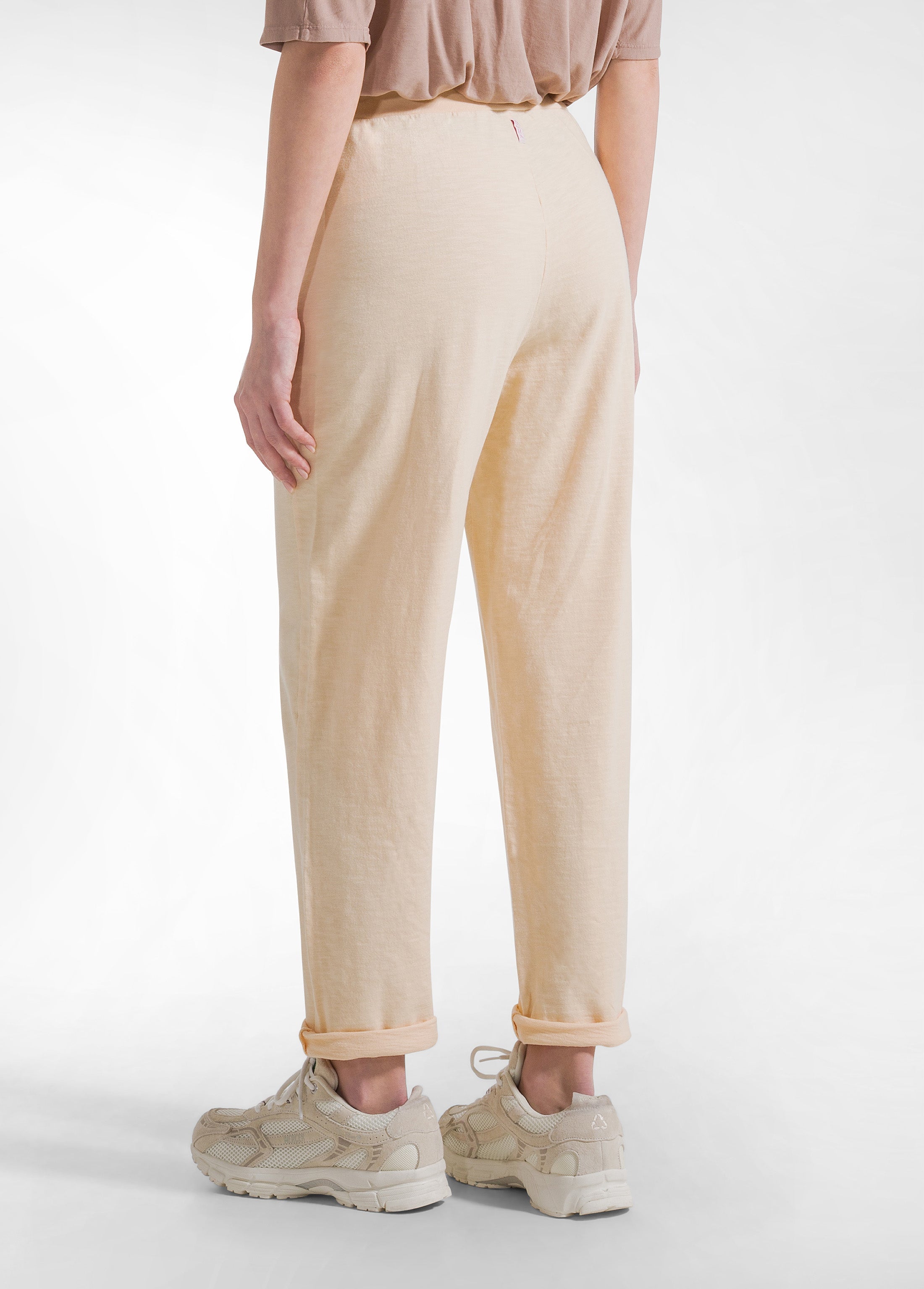 deha-pantaloni-dritti-in-cotone-fiammato-rosa-donna image 3