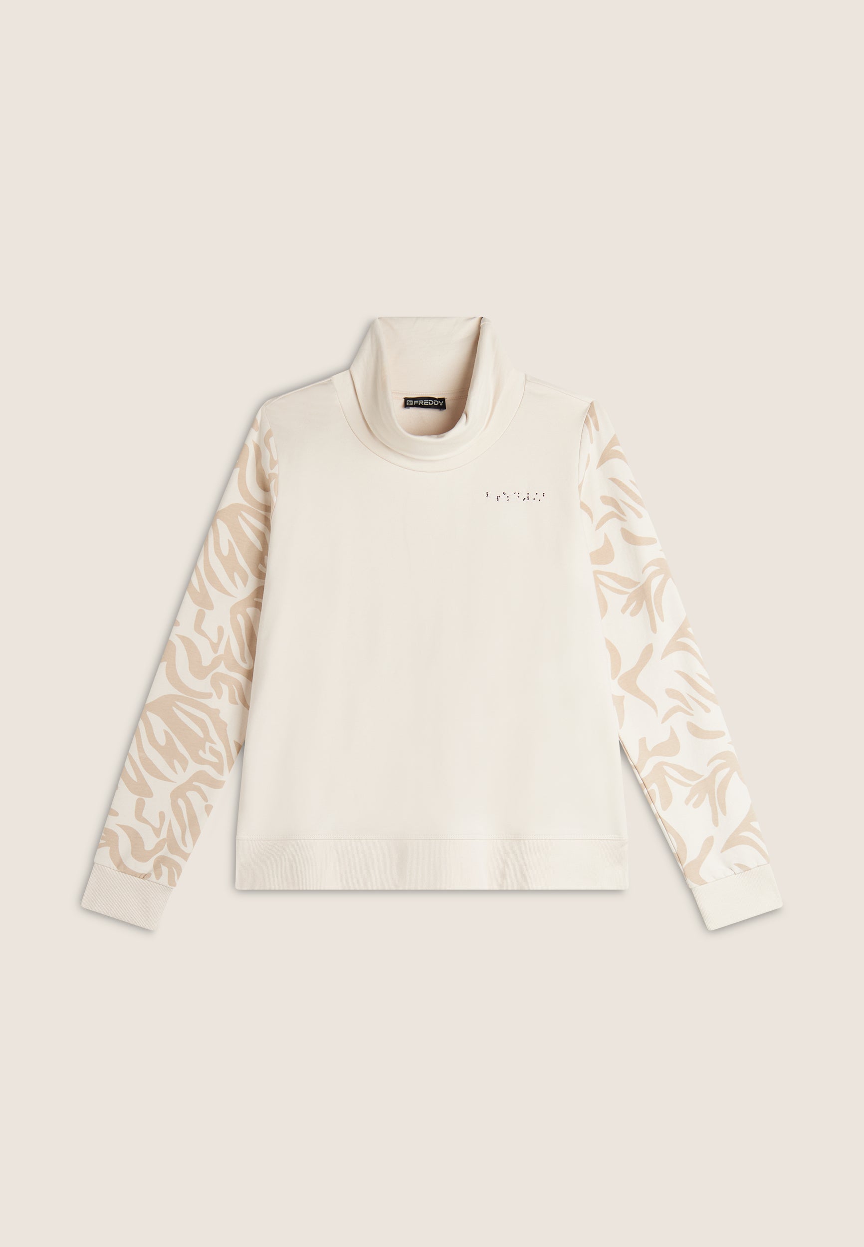 freddy-felpa-donna-comfort-fit-collo-alto-con-maniche-fantasia-floreale image 5