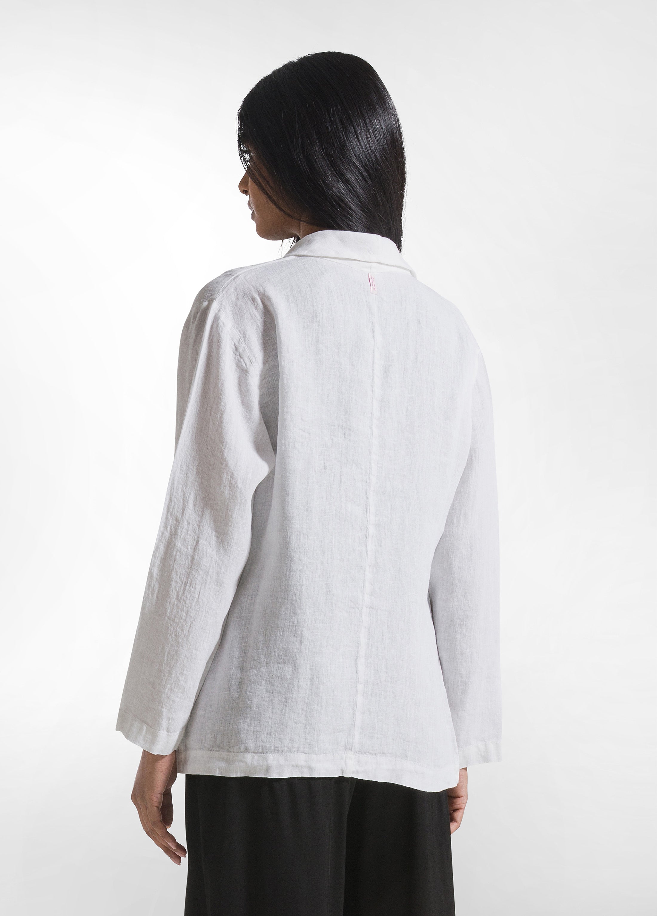 deha-d42580-blazer-in-lino-effetto-sfumato-bianco image 2