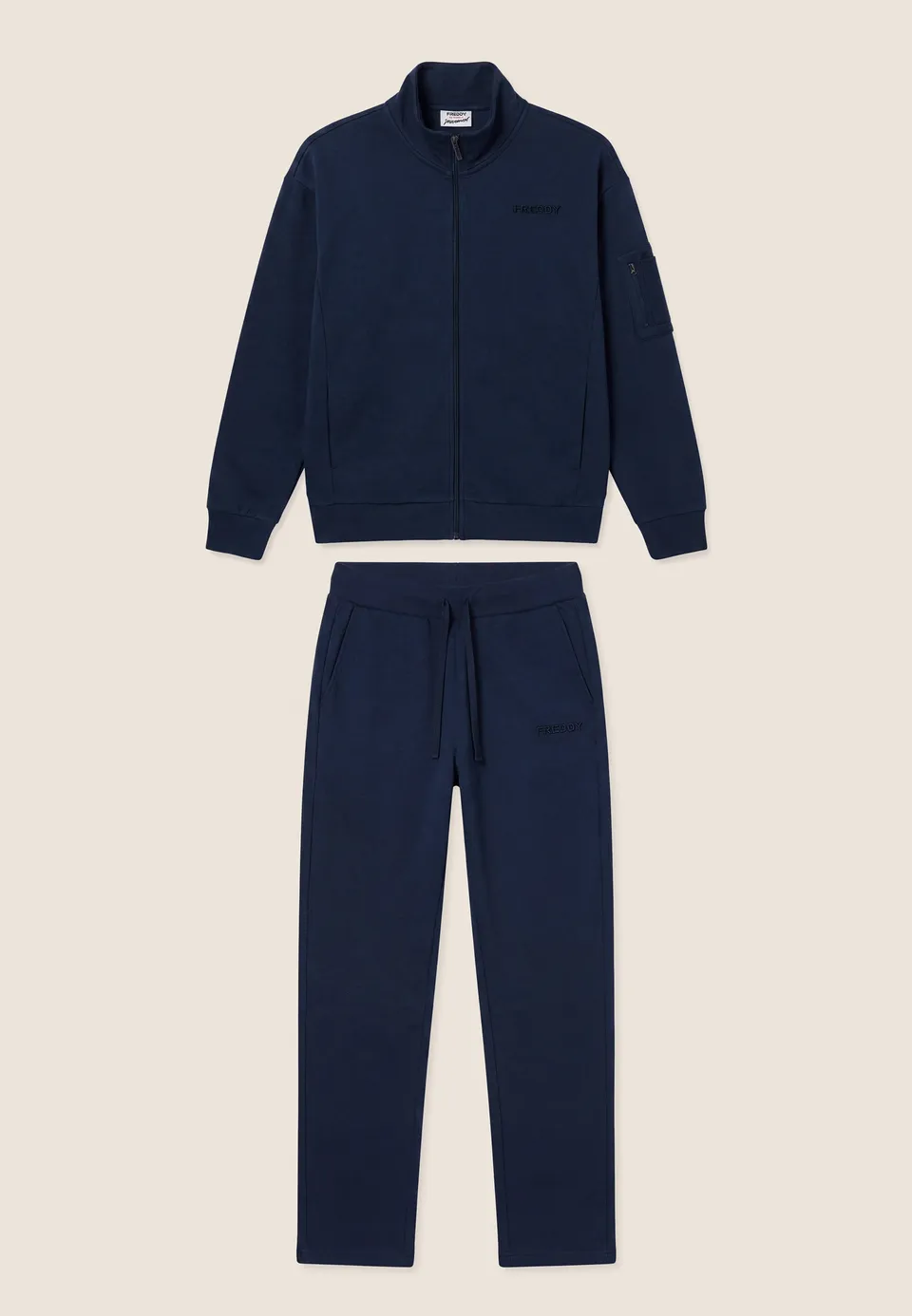 freddy-tuta-sportiva-uomo-in-felpa-garzata-con-zip-e-collo-alto image 1