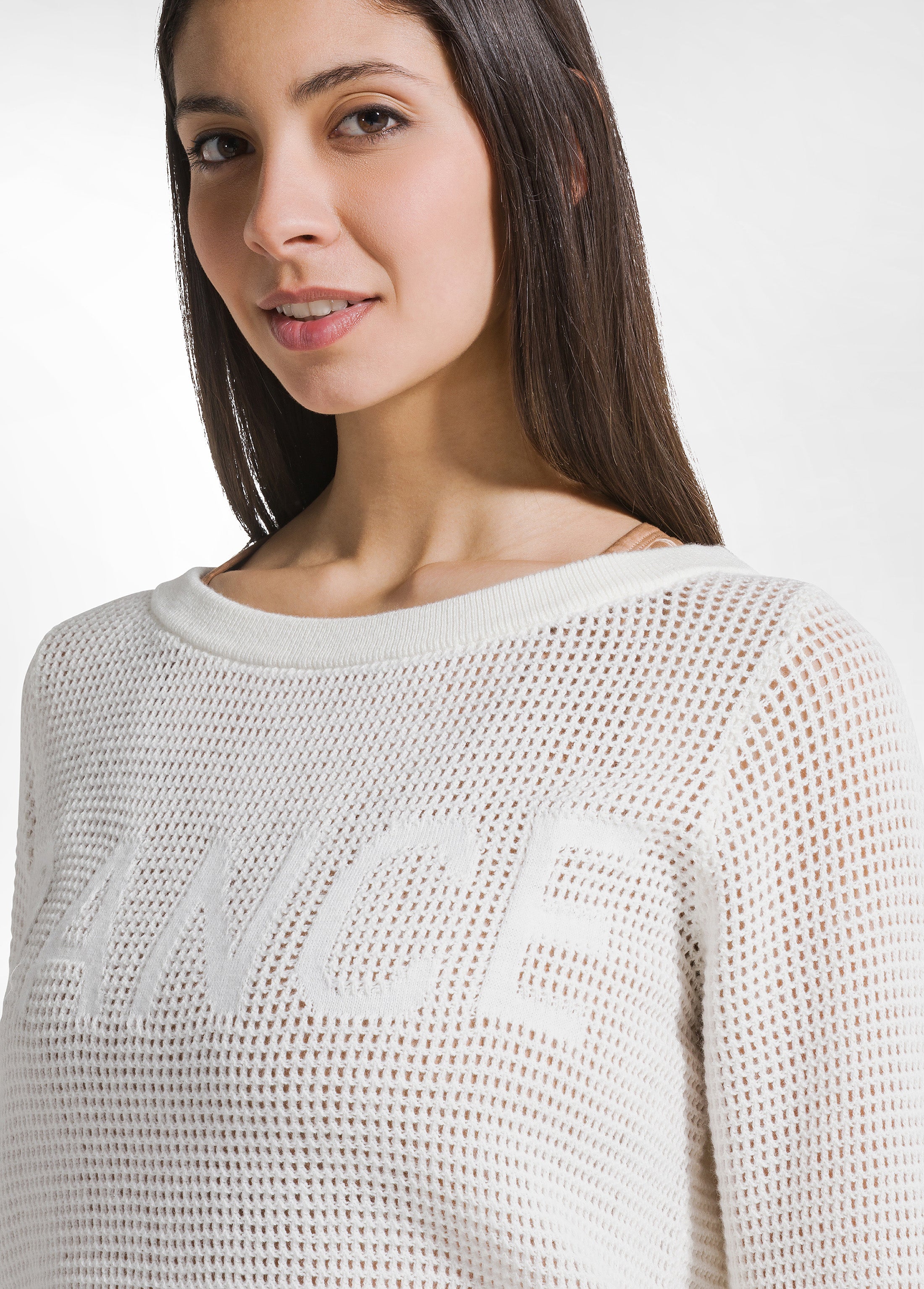 deha-d42421-maglia-in-cotone-effetto-rete-bianca image 3