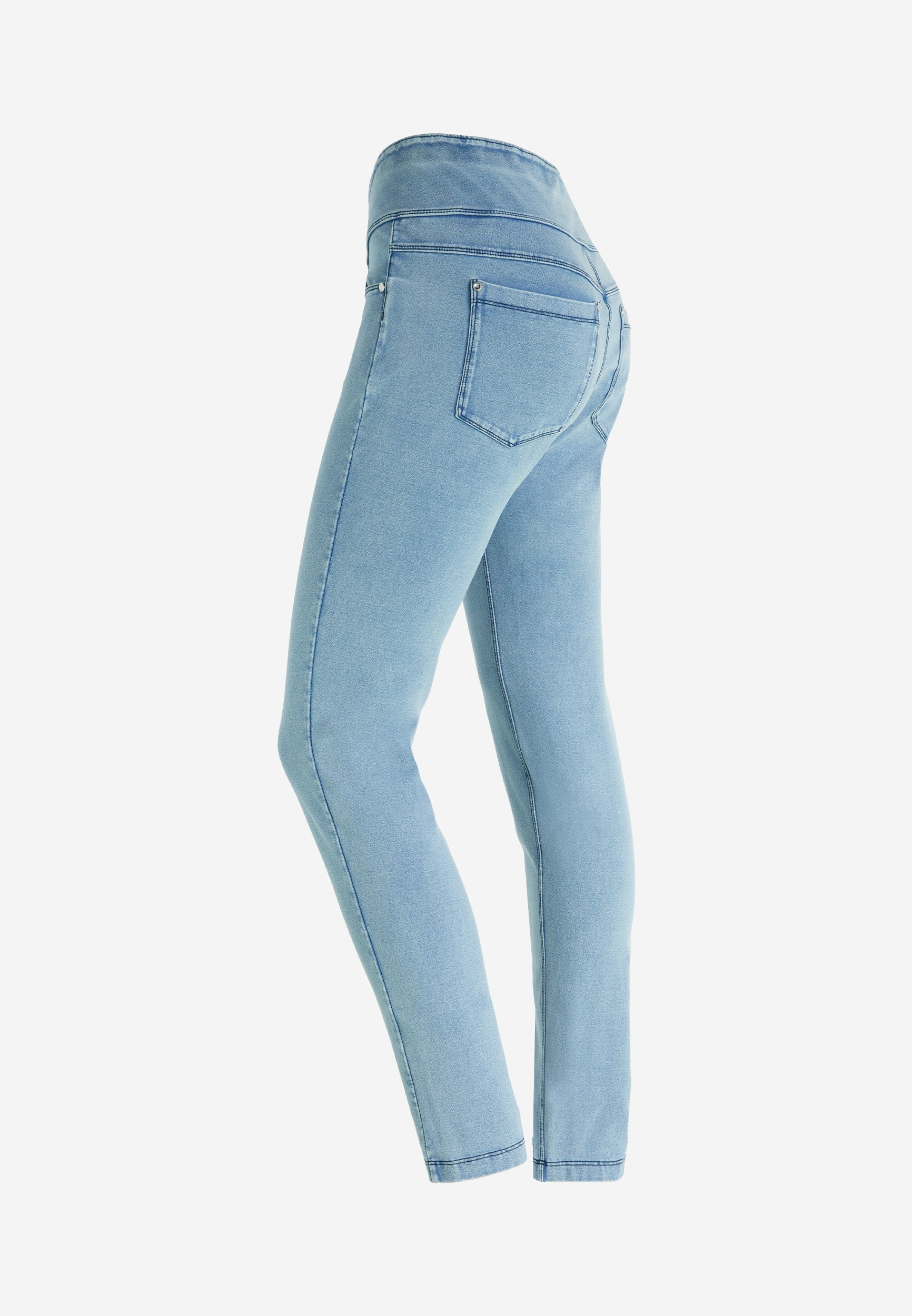 freddy-n-o-w-pantaloni-skinny-vita-alta-jersey-denim-con-strass image 7