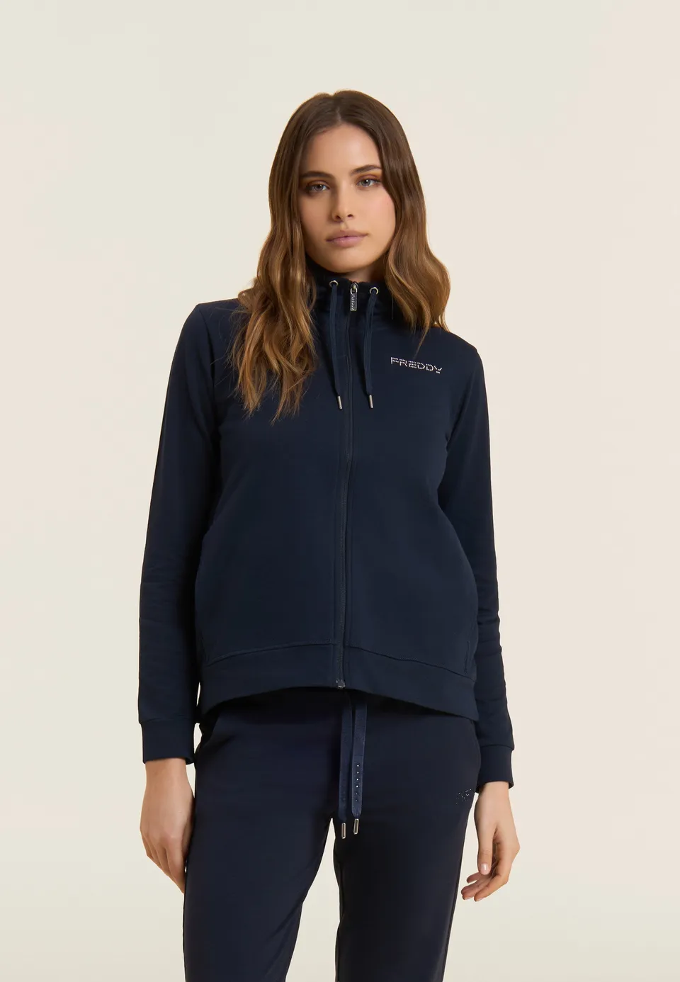 freddy-felpa-comfort-fit-collo-alto-con-zip-e-logo-freddy image 1