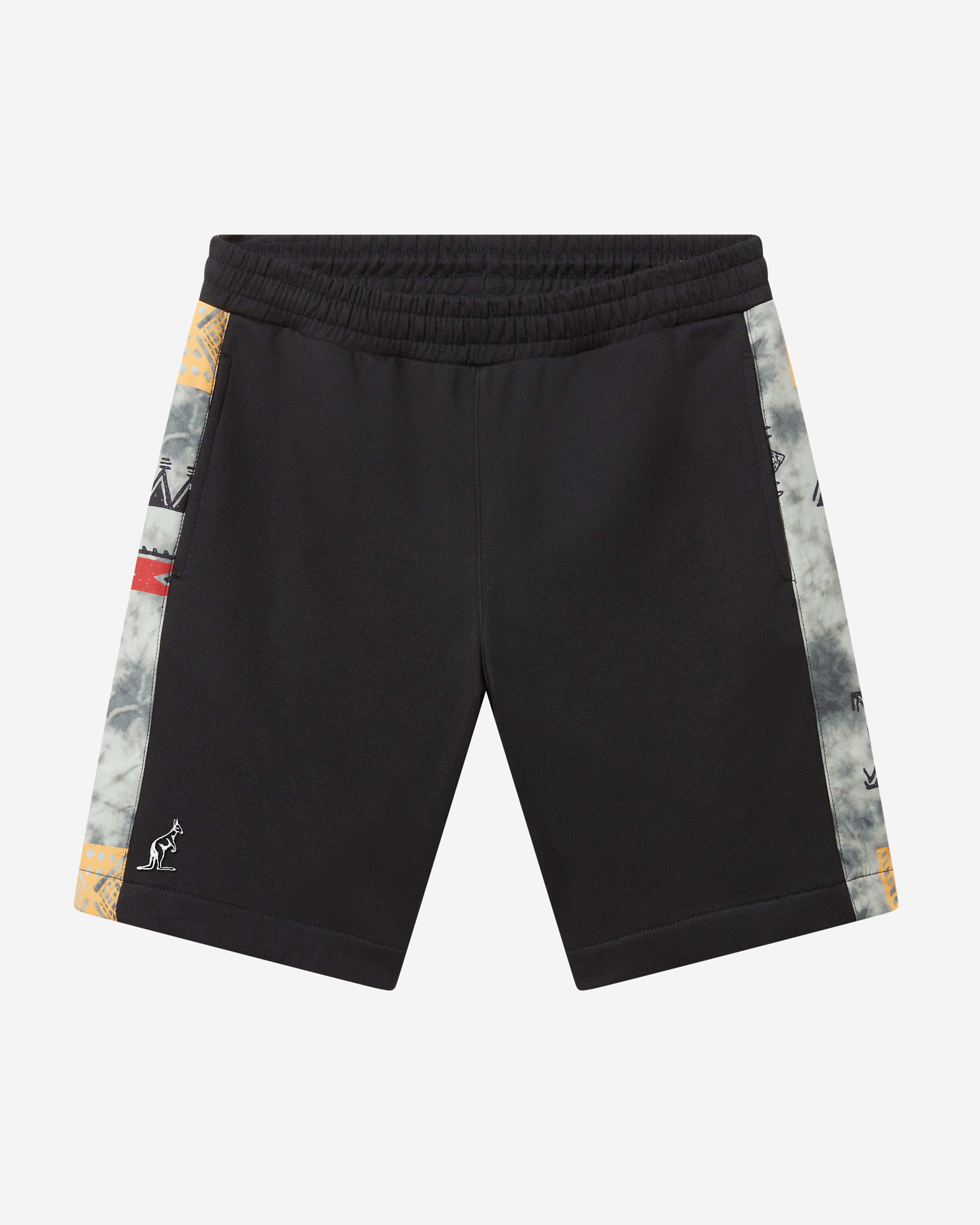 australian-file-short-short-in-felpa-garzata-nero-con-inserti-stampati image 6
