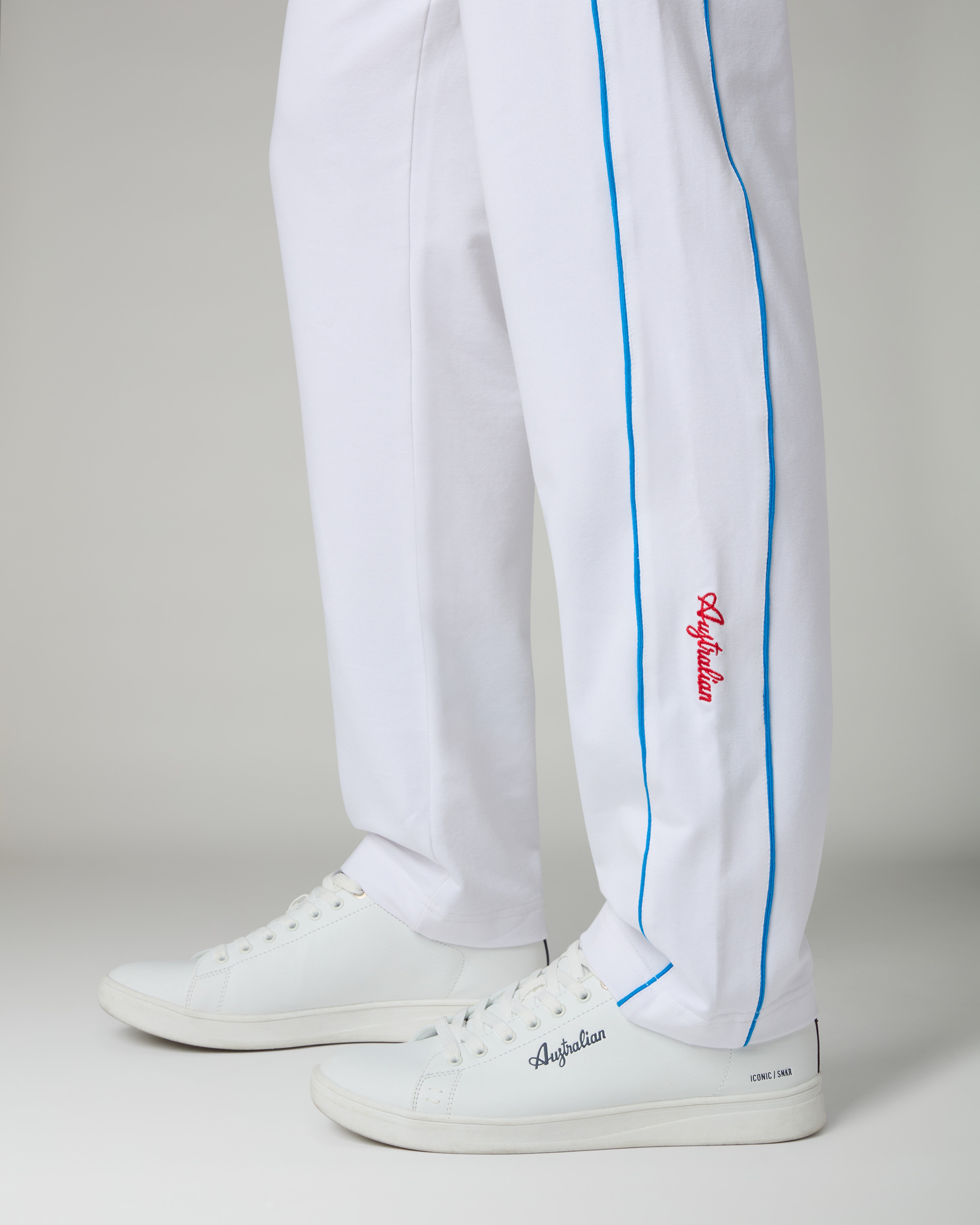 australian-league-track-pant-pantalone-felpa-bianco-con-piping image 6
