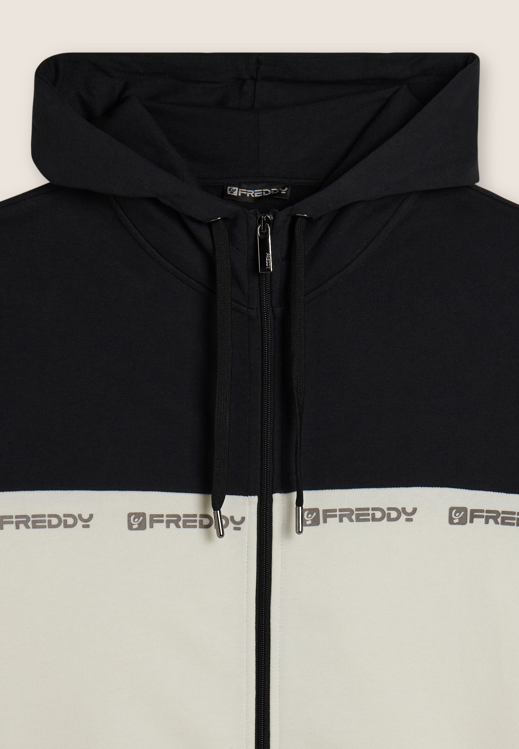 freddy-felpa-colour-block-full-zip-con-cappuccio-e-logo-stampato image 7