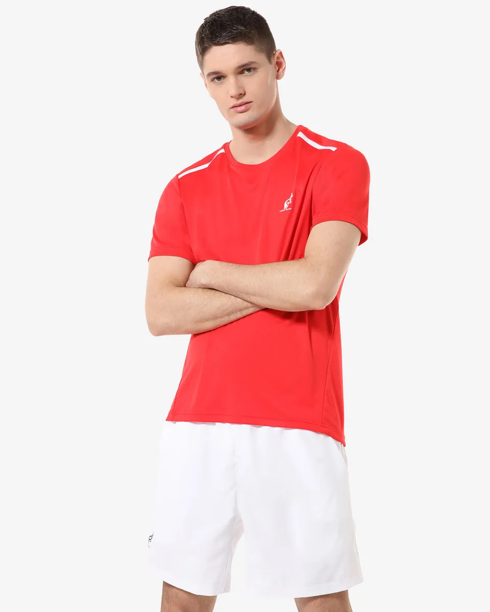 australian-t-shirt-ace-rosso-vivo-maglietta-tecnica-tennis-traspirante image 1