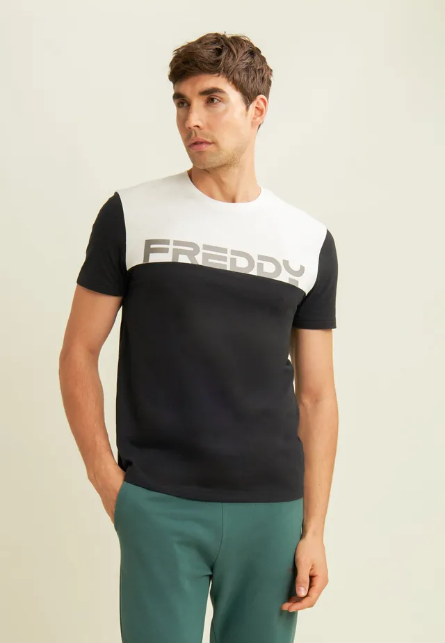 freddy-t-shirt-uomo-colour-block-con-stampa-spalla image 1
