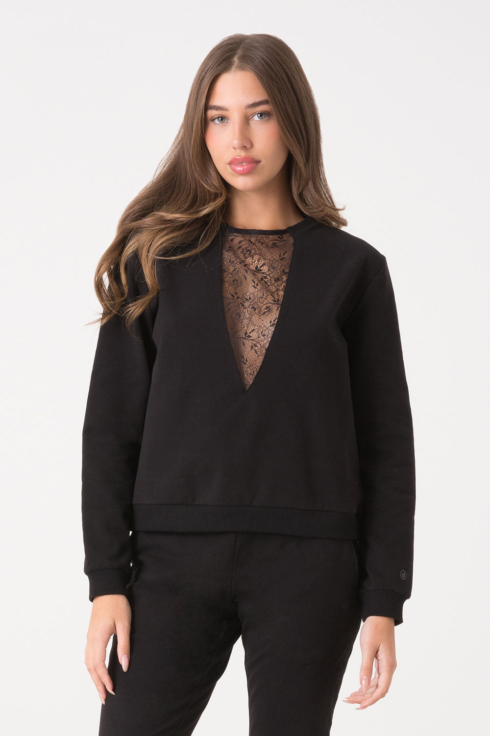 dimensione-danza-maglia-felpa-stretch-con-inserto-in-pizzo image 1