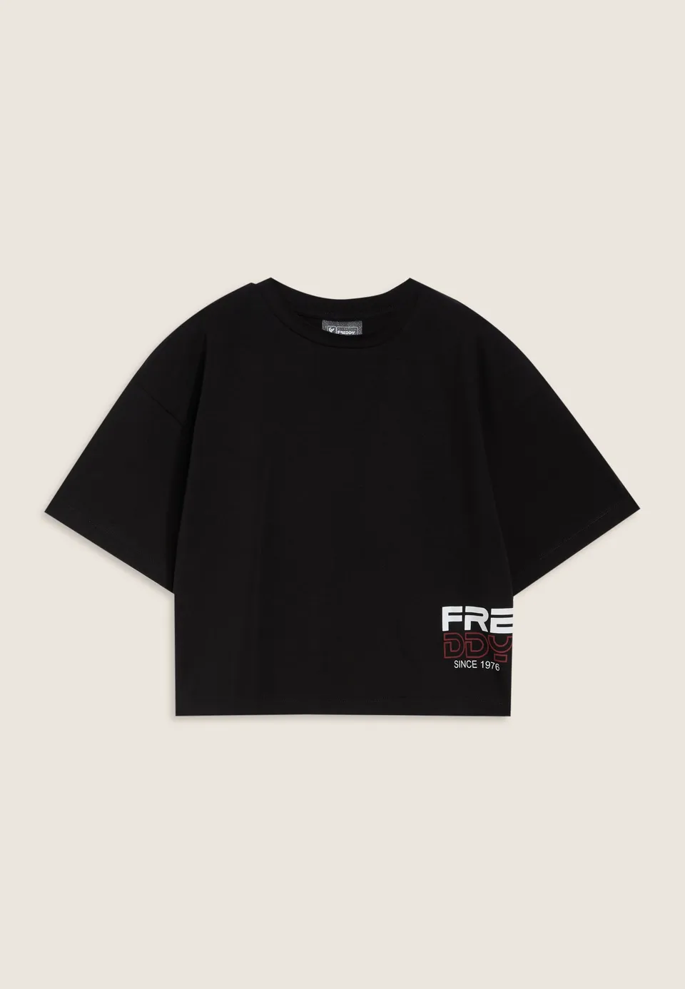 freddy-t-shirt-bambina-oversize-cropped-con-logo-laterale image 1