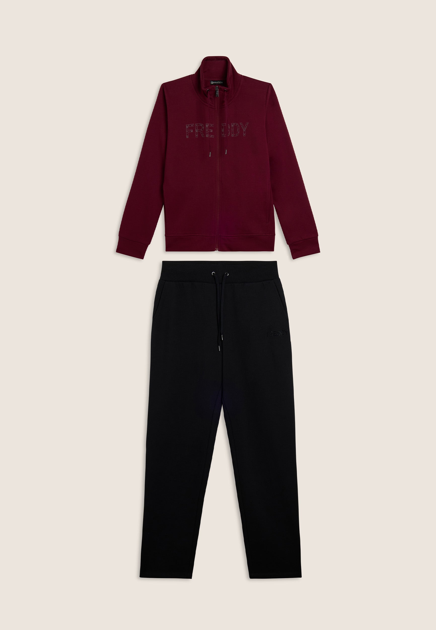 freddy-tuta-donna-full-zip-collo-alto-con-logo-perlato-in-felpa-garzata image 8
